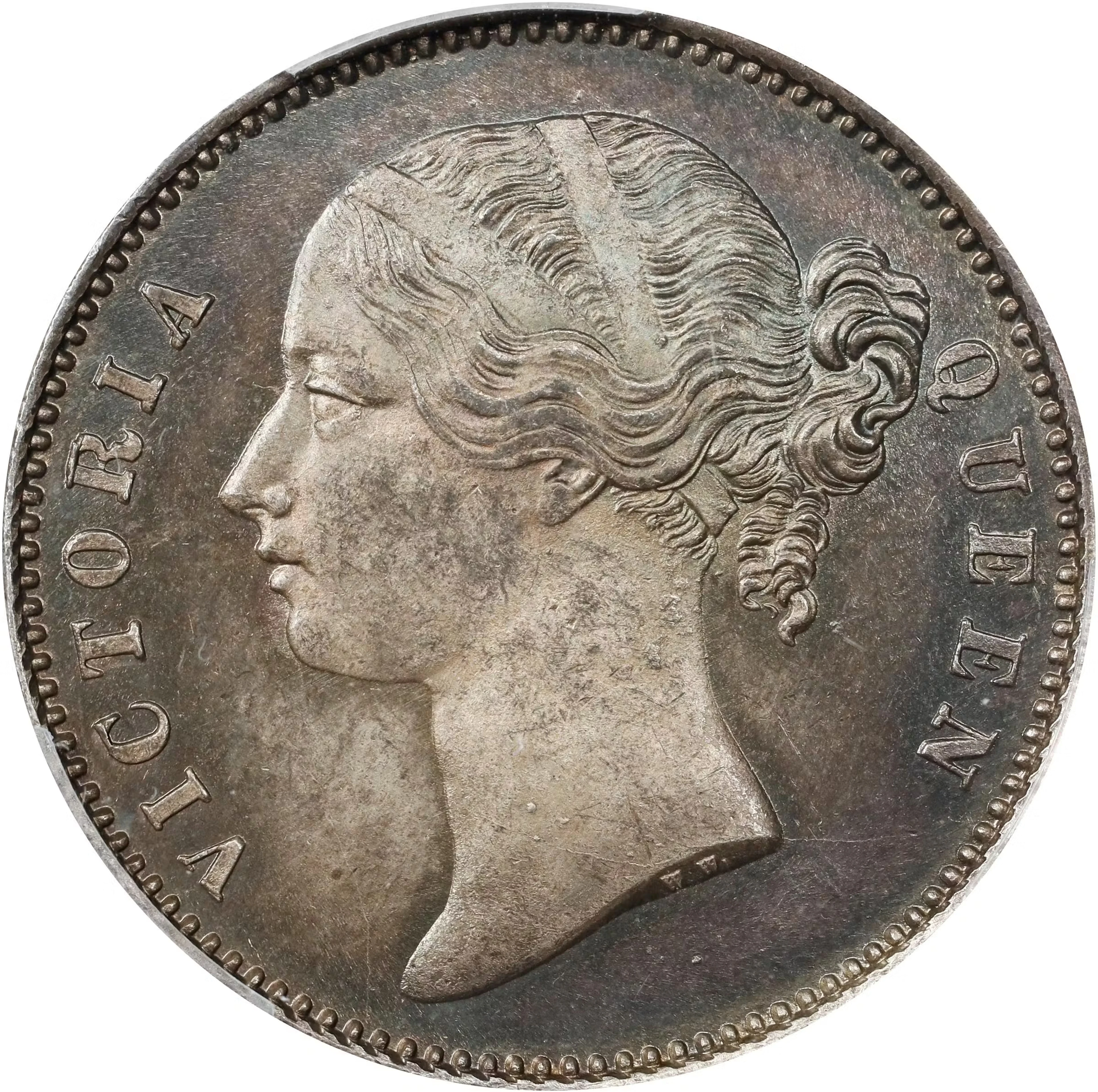 INDIA. British East India Company. Rupee, 1840-(B or C). Bombay or