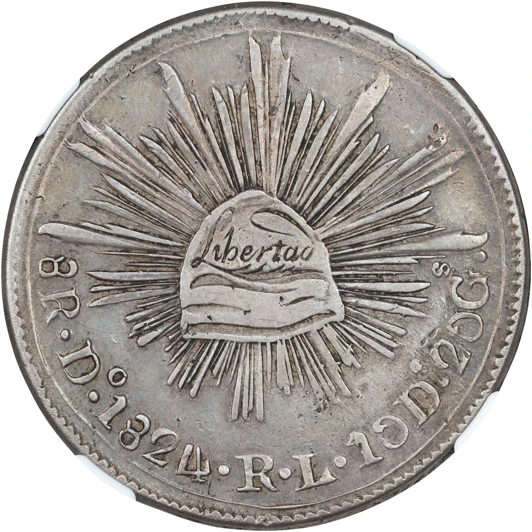 MEXICO. "Hookneck" 8 Reales, 1824-Do RL. Durango Mint. NGC AU Details--Tooled.