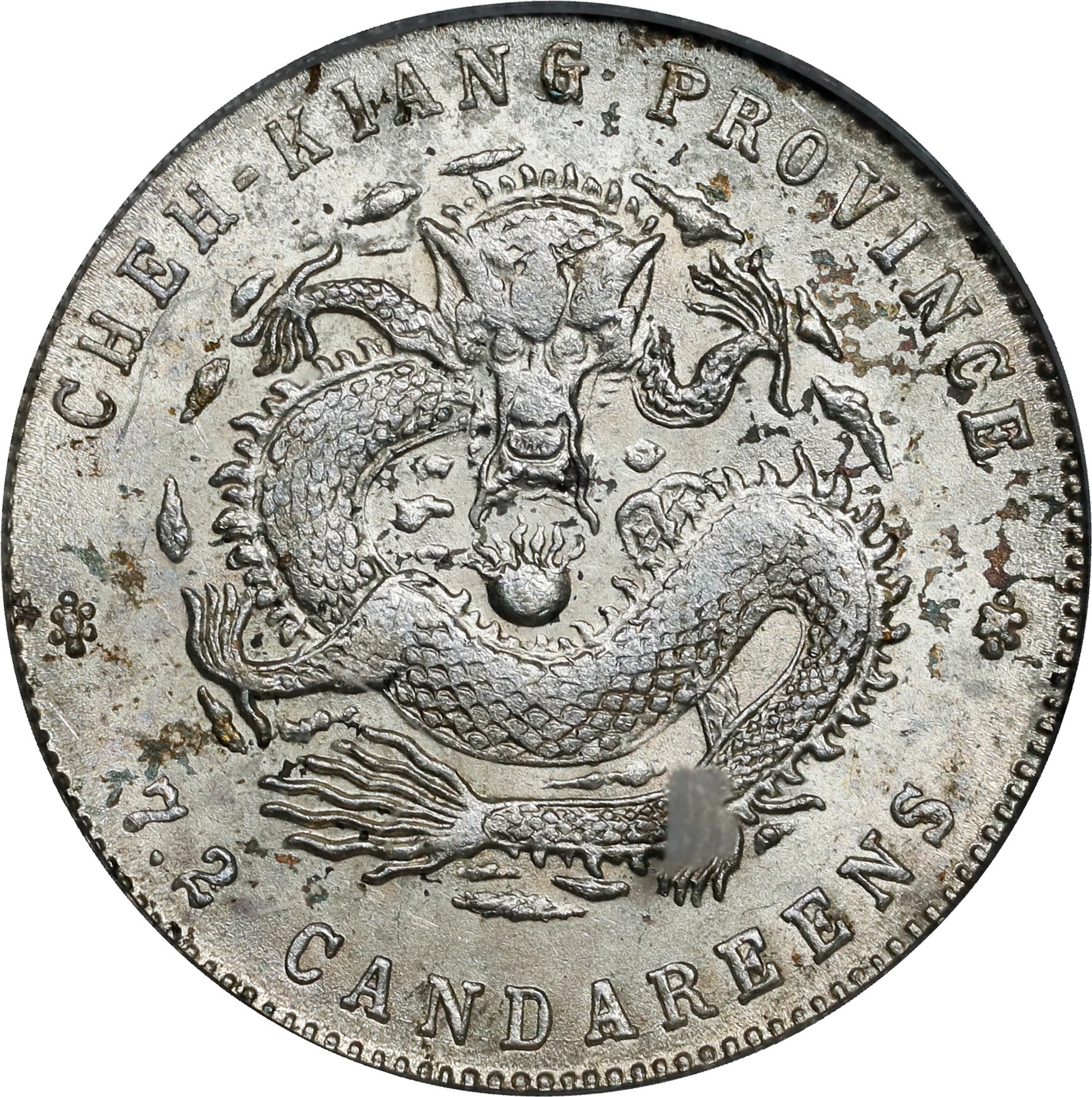 (t) CHINA. Chekiang. 7.2 Candareens (10 Cents), ND (1898-99). Hangchow