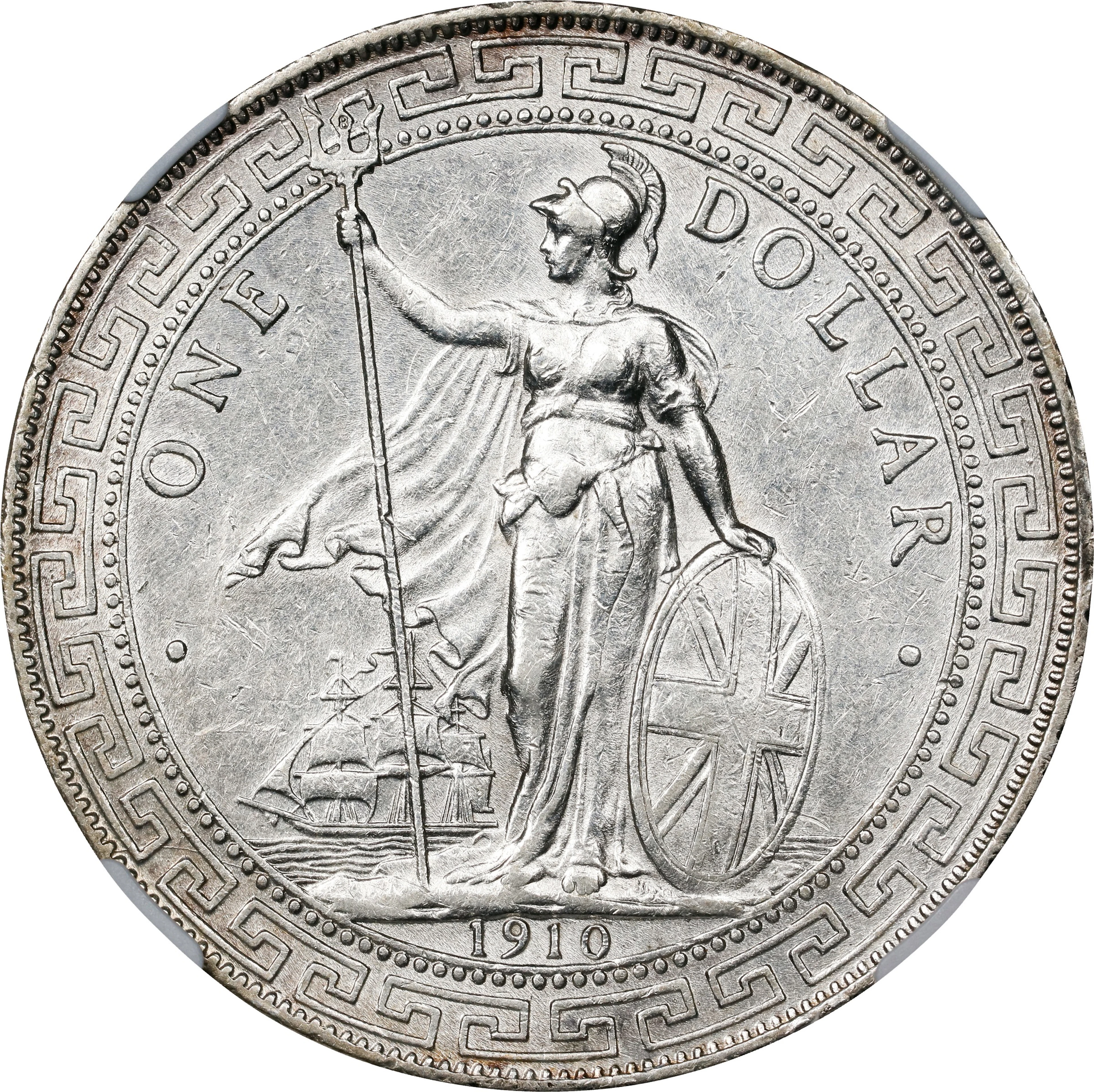 GREAT BRITAIN. Trade Dollar, 1910-B. Bombay Mint. Edward VII. NGC