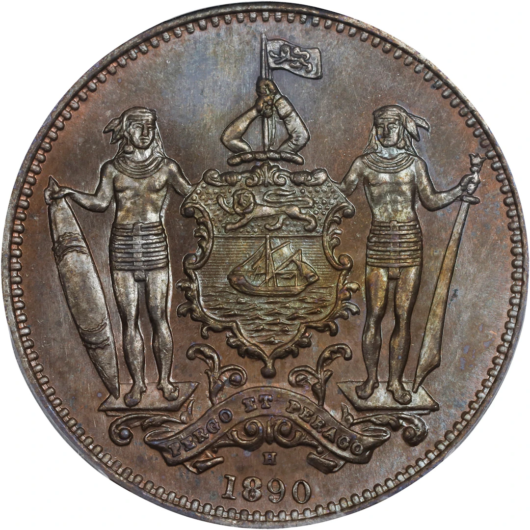 BRITISH NORTH BORNEO. Cent, 1890-H. Birmingham (Heaton) Mint. Victoria.