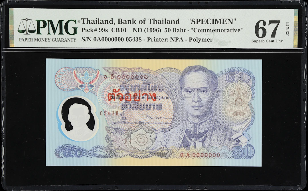 THAILAND. Bank of Thailand. 50 Baht, ND (1996). P-99s. CB10. Specimen.