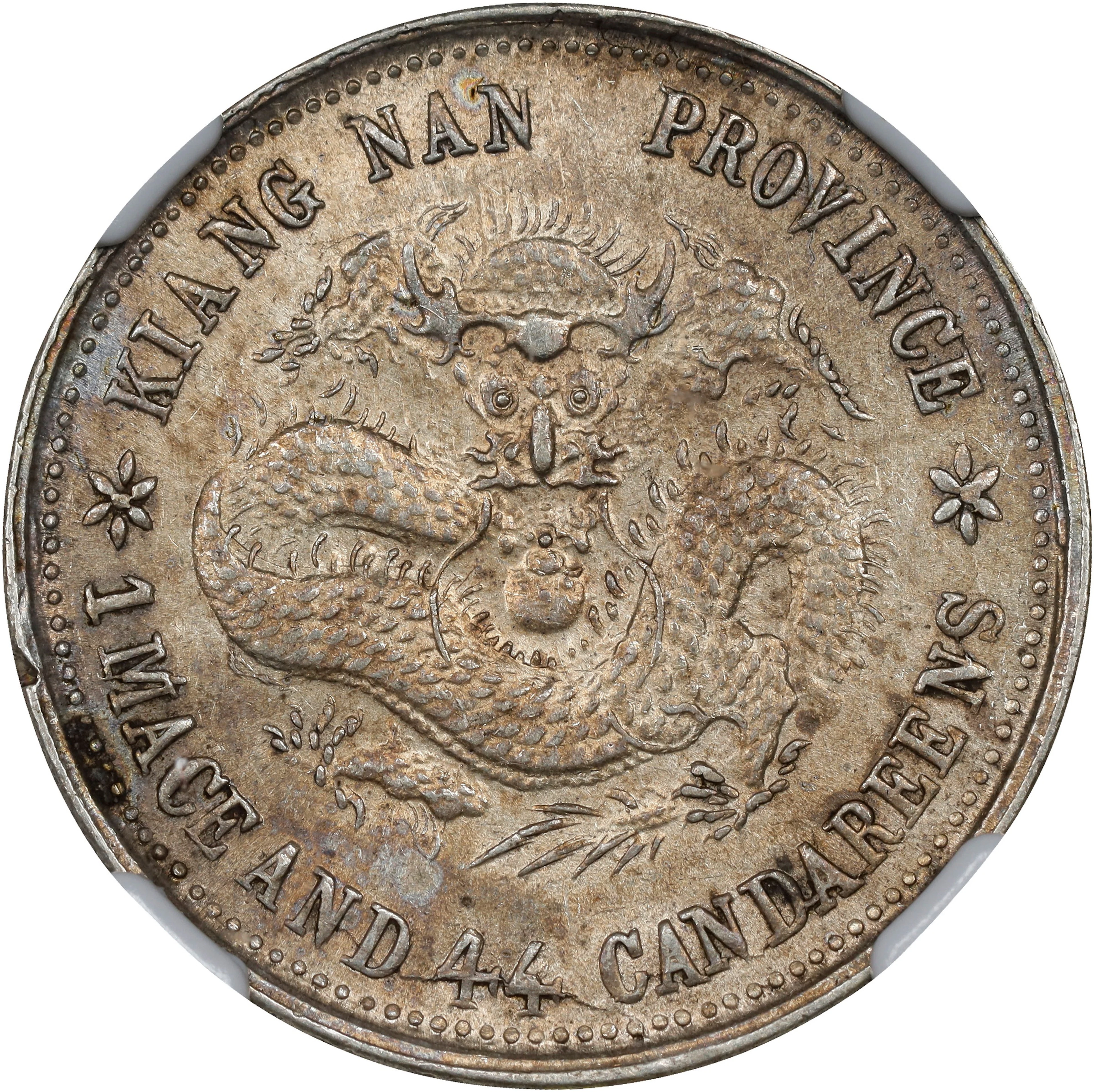 (t) CHINA. Kiangnan. 1 Mace 4.4 Candareens (20 Cents), CD (1899).