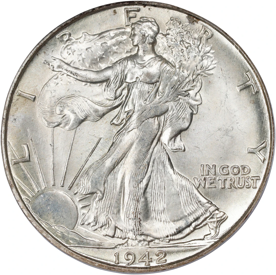 1942-D Walking Liberty Half Dollar. MS-66 (PCGS).