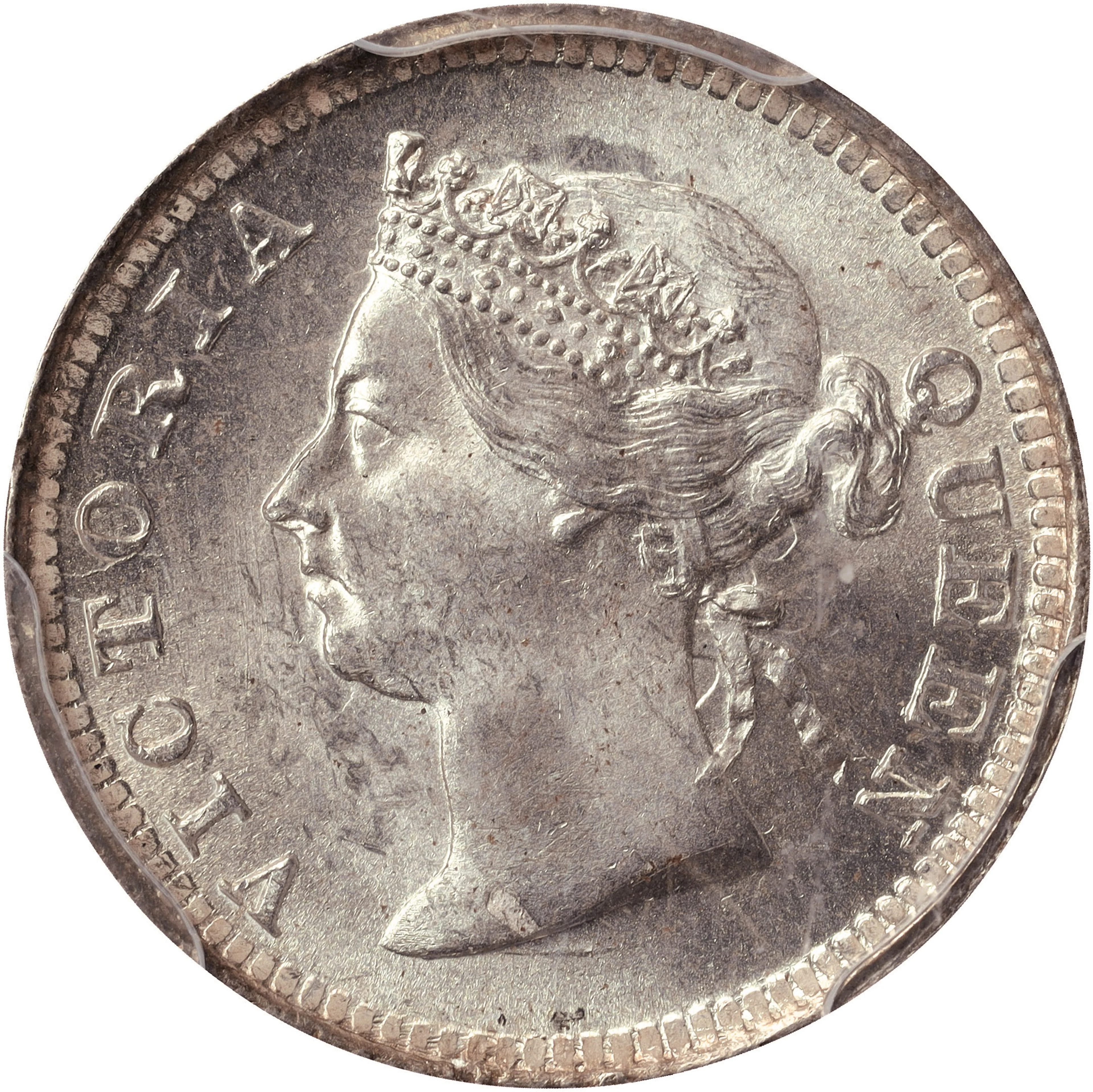 (t) HONG KONG (SAR). 5 Cents, 1888. London Mint. Victoria. PCGS MS-65.