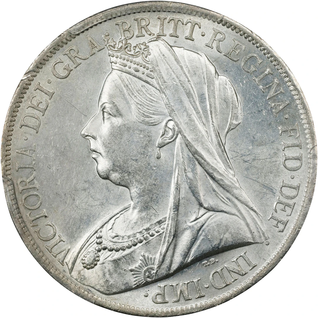 GREAT BRITAIN. Crown, 1900 Year LXIII. London Mint. Victoria. PCGS MS-62.