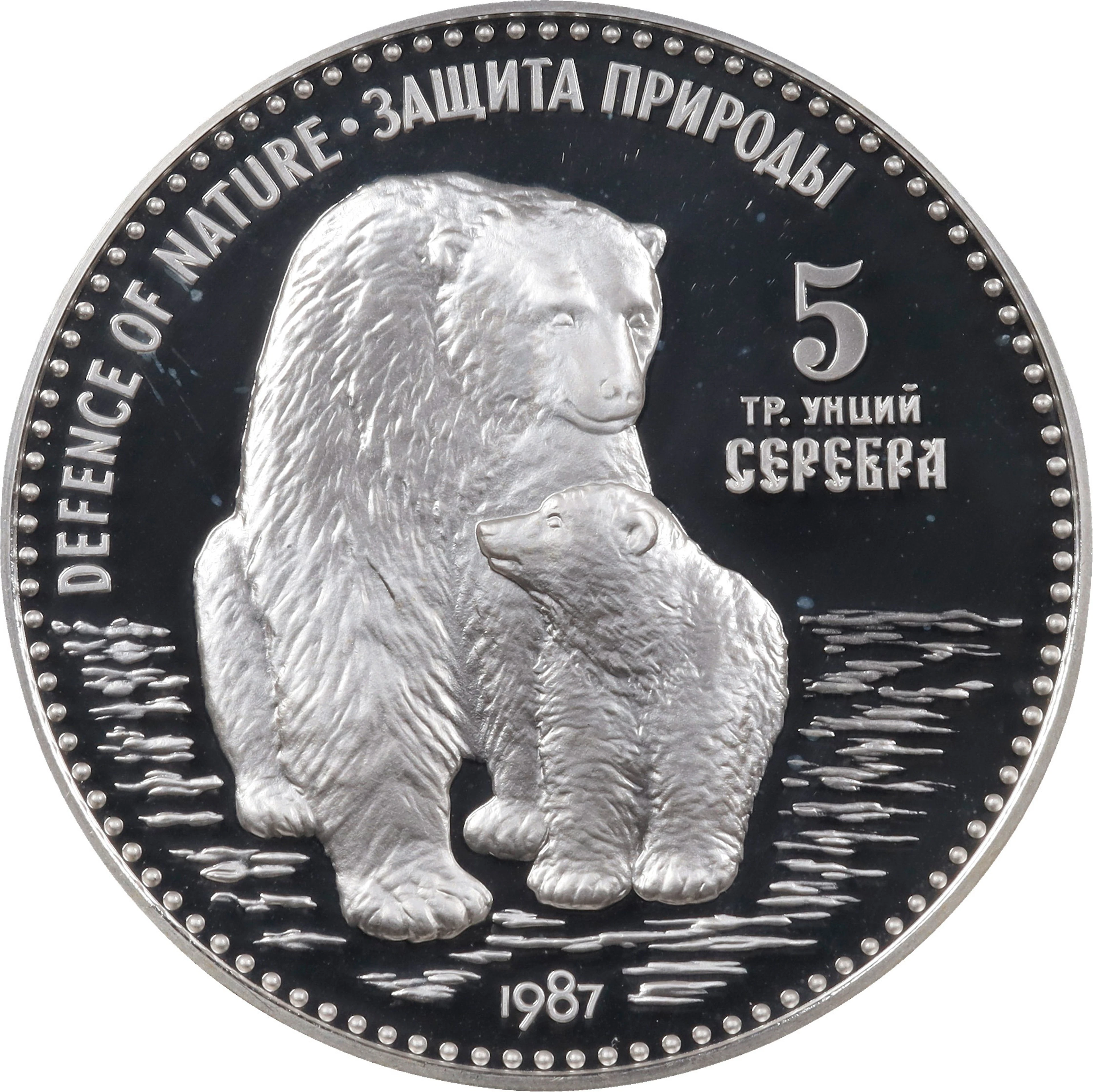 RUSSIA. Defense of Nature Silver Medal (5 Ounces), 1987-AMA. St. Petersburg