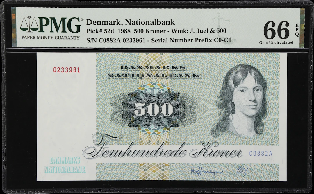 (◊) DENMARK. Danmarks Nationalbank. 500 Kroner, 1988. P-52d. PMG Gem