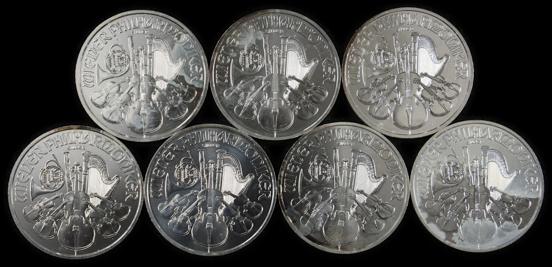 (7 oz, 217.728 g ASW). Austria. Lot of (7) Mixed Date 1 oz Silver