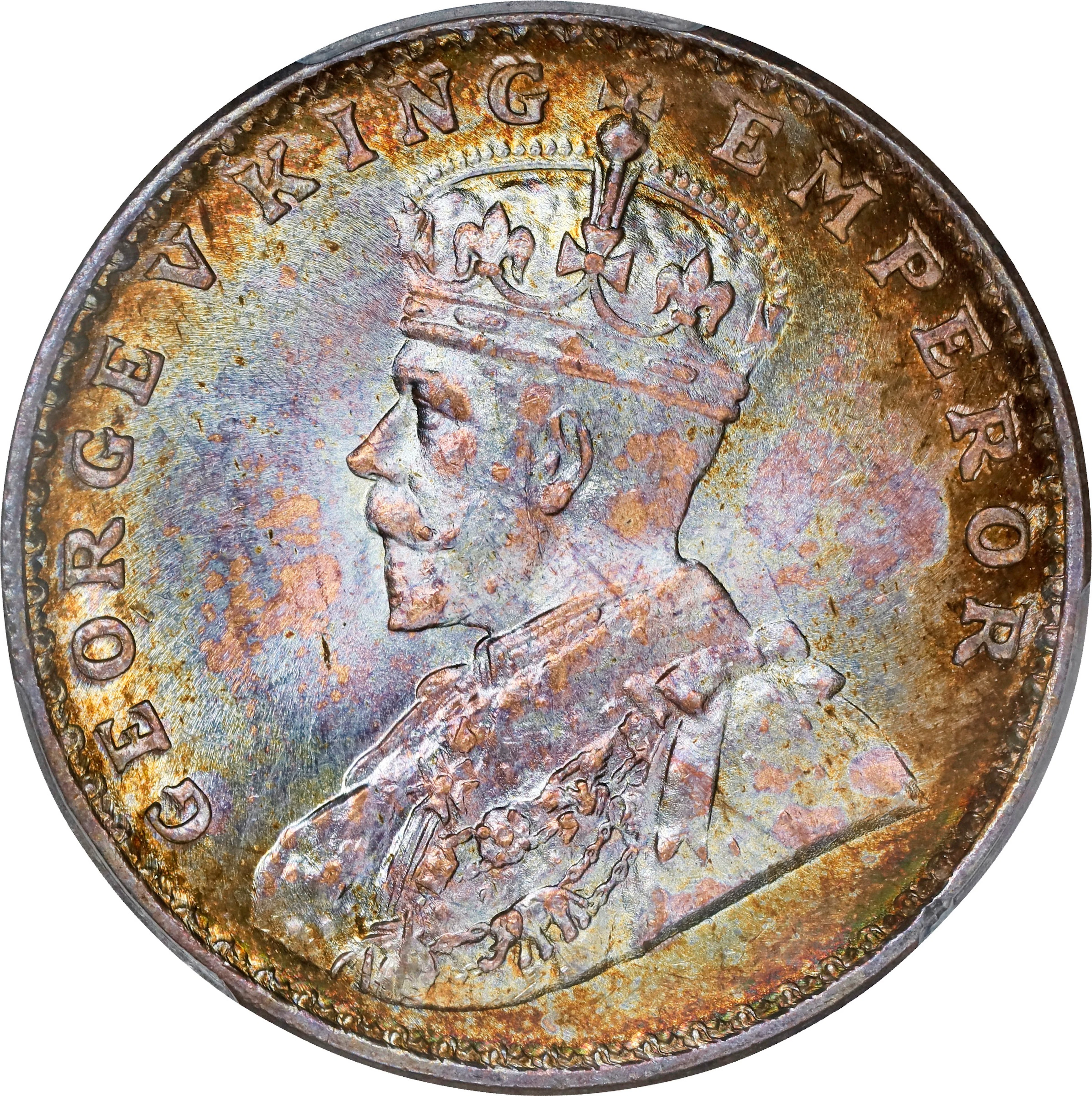 INDIA. Rupee, 1917-(B). Bombay Mint. George V. PCGS MS-64.