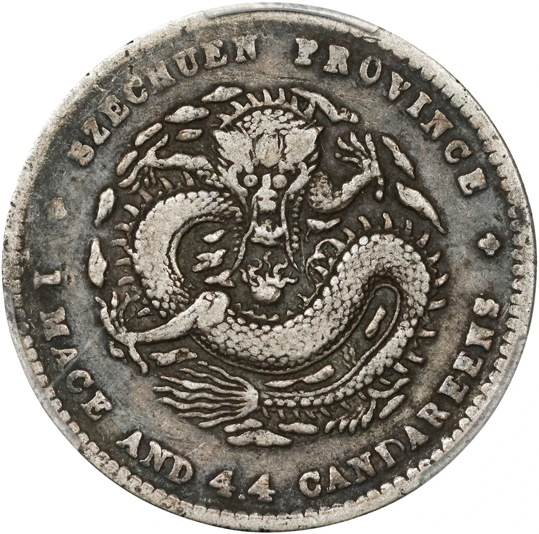 (t) CHINA. Szechuan. 1 Mace 4.4 Candareens (20 Cents), ND (1898-1908).