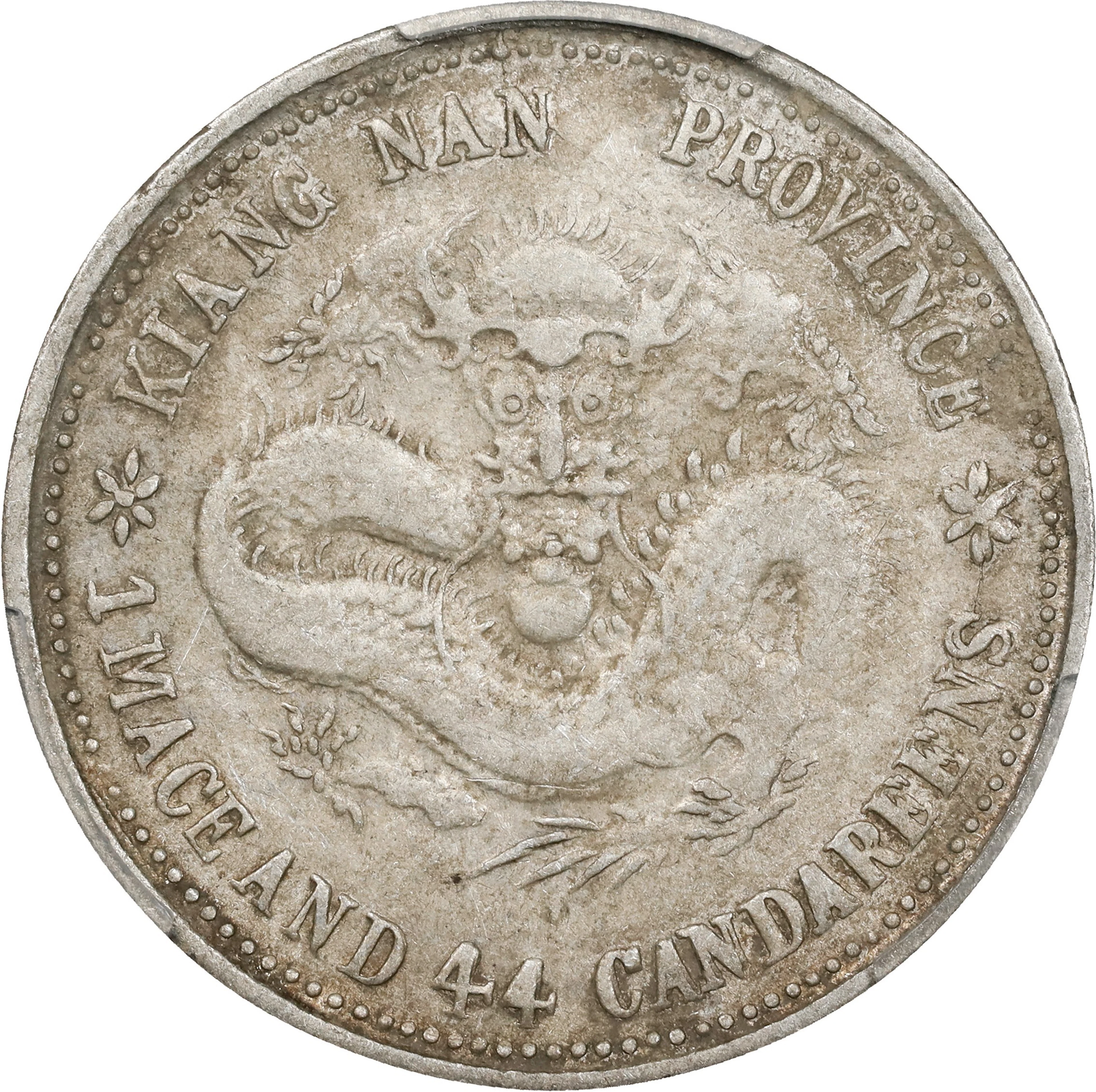 (t) CHINA. Kiangnan. 1 Mace 4.4 Candareens (20 Cents), CD (1899).