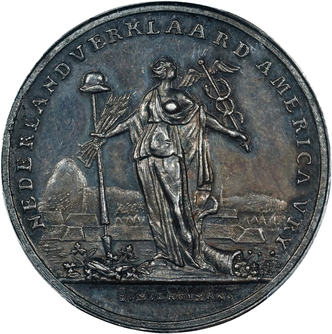 1782 Holland Declares America Free Medal. Betts-607. Silver. AU-58 (PCGS).