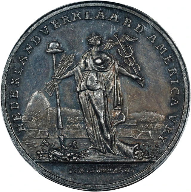 1782 Holland Declares America Free Medal. Betts-607. Silver. AU-58 (PCGS).