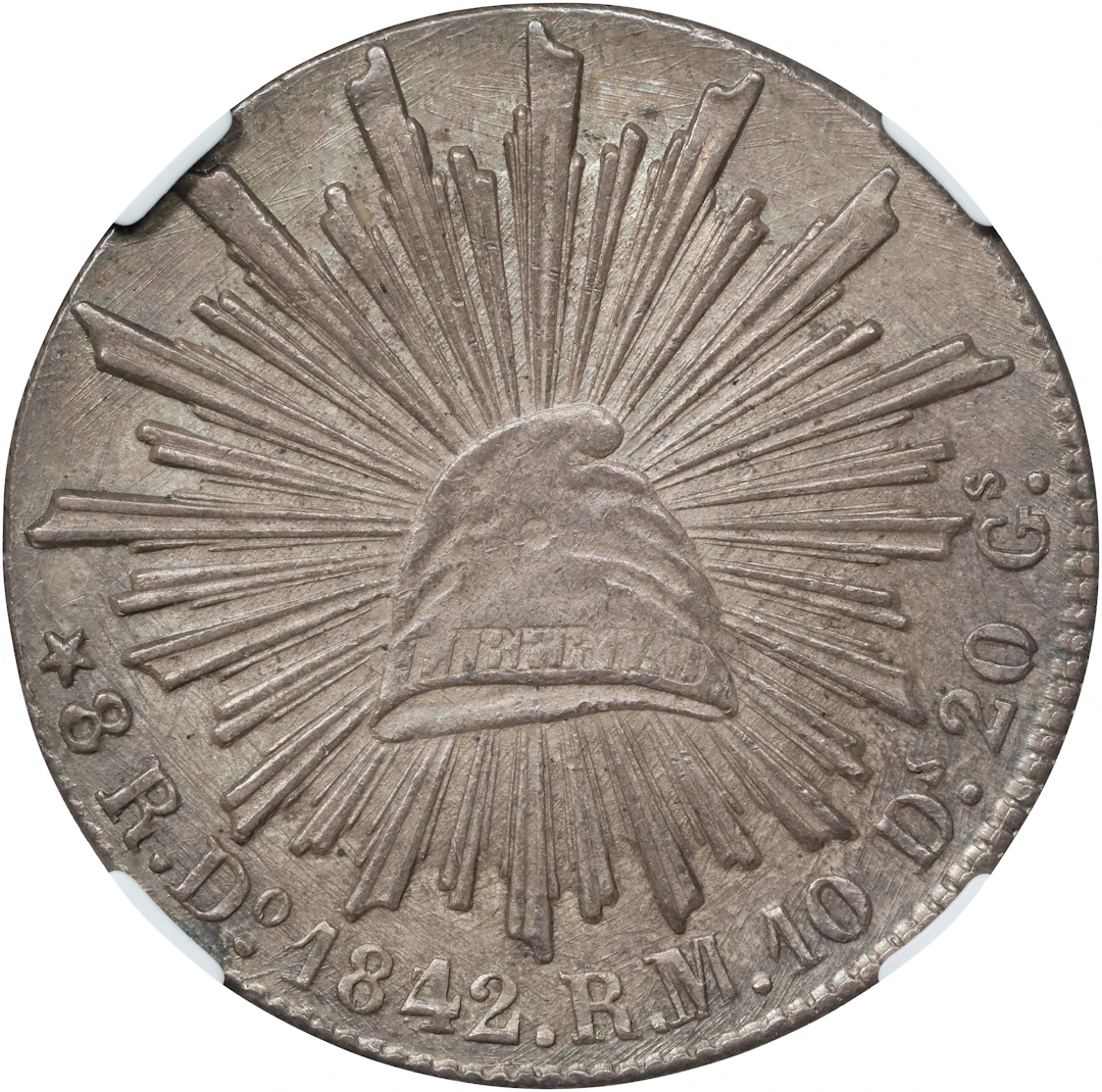 MEXICO. 8 Reales, 1842/32-Do RM. Durango Mint. NGC AU-58.
