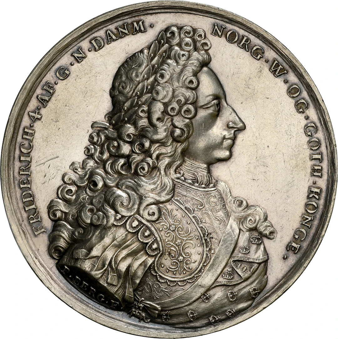 DENMARK. Peace at Frederiksborg Silver Medal, 1720. Frederik IV. NGC