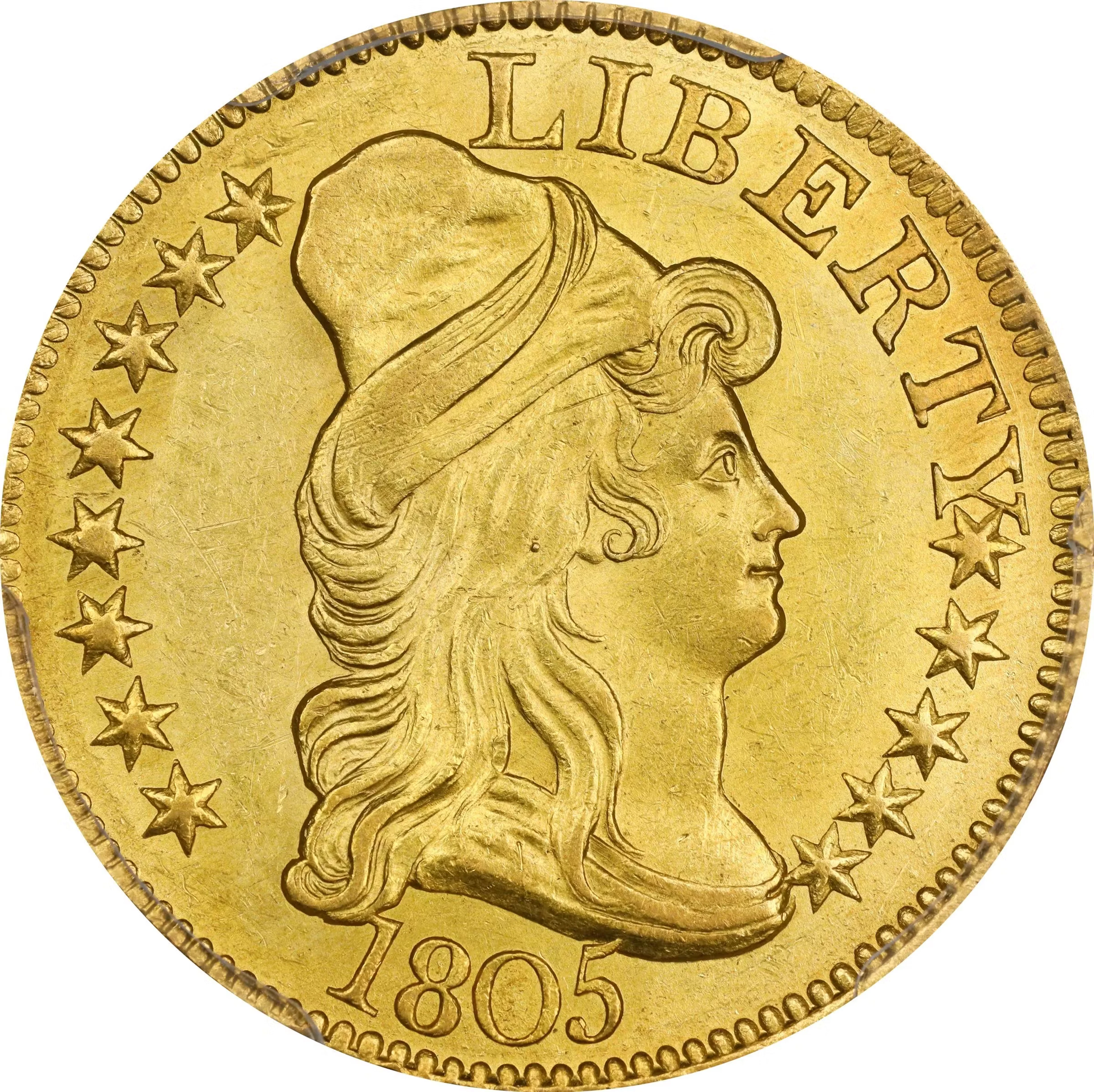1805 Capped Bust Right Half Eagle. BD-1. Rarity-3+. Perfect 1, Close