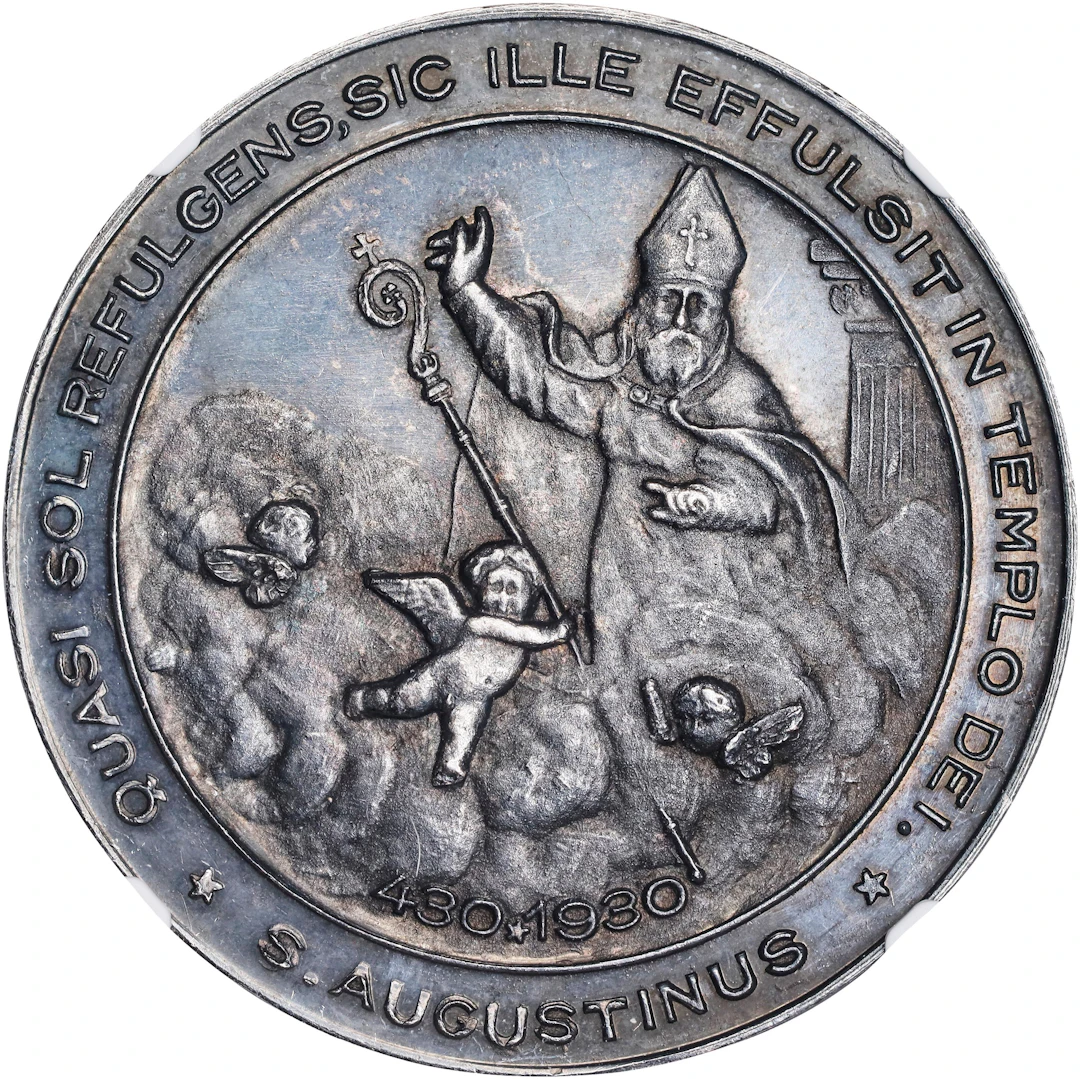 PHILIPPINES. St. Augustine Monastery Silver Medal, 1930. NGC MS-63.