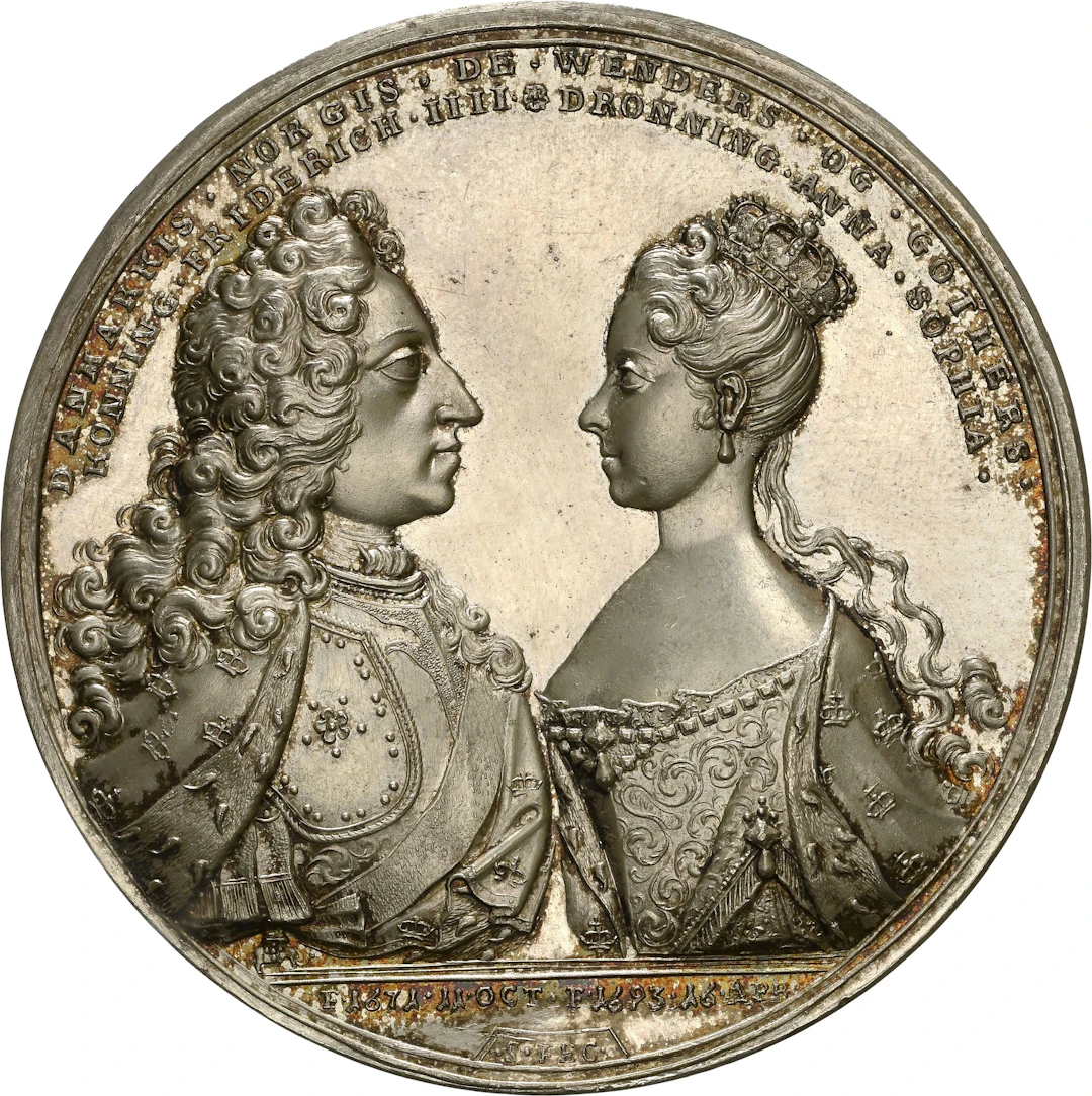 DENMARK. Royal Wedding and Coronation of the Queen Restrike Silver