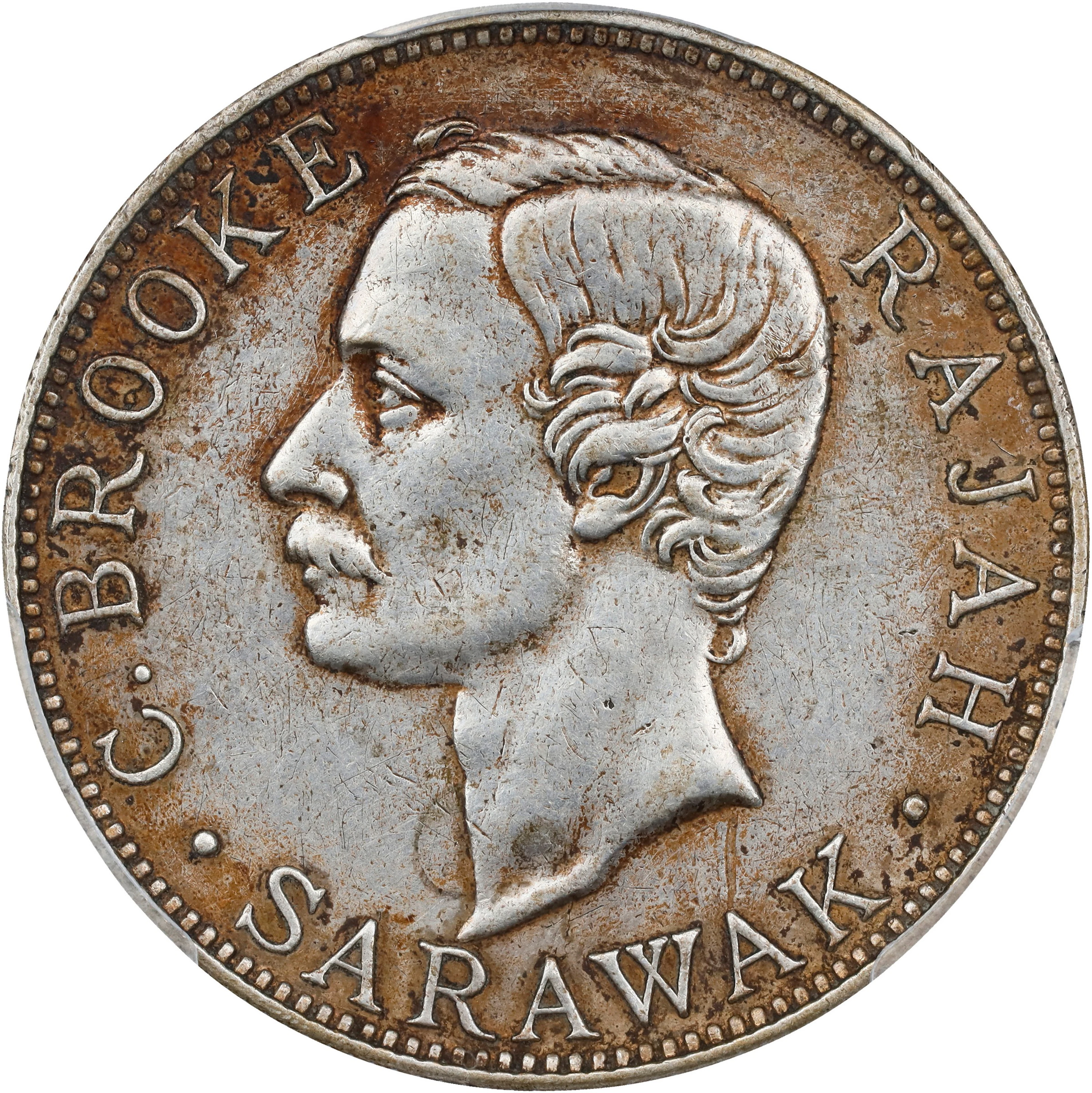 SARAWAK. 50 Cents, 1900-H. Birmingham (Heaton) Mint. Charles J. Brooke.