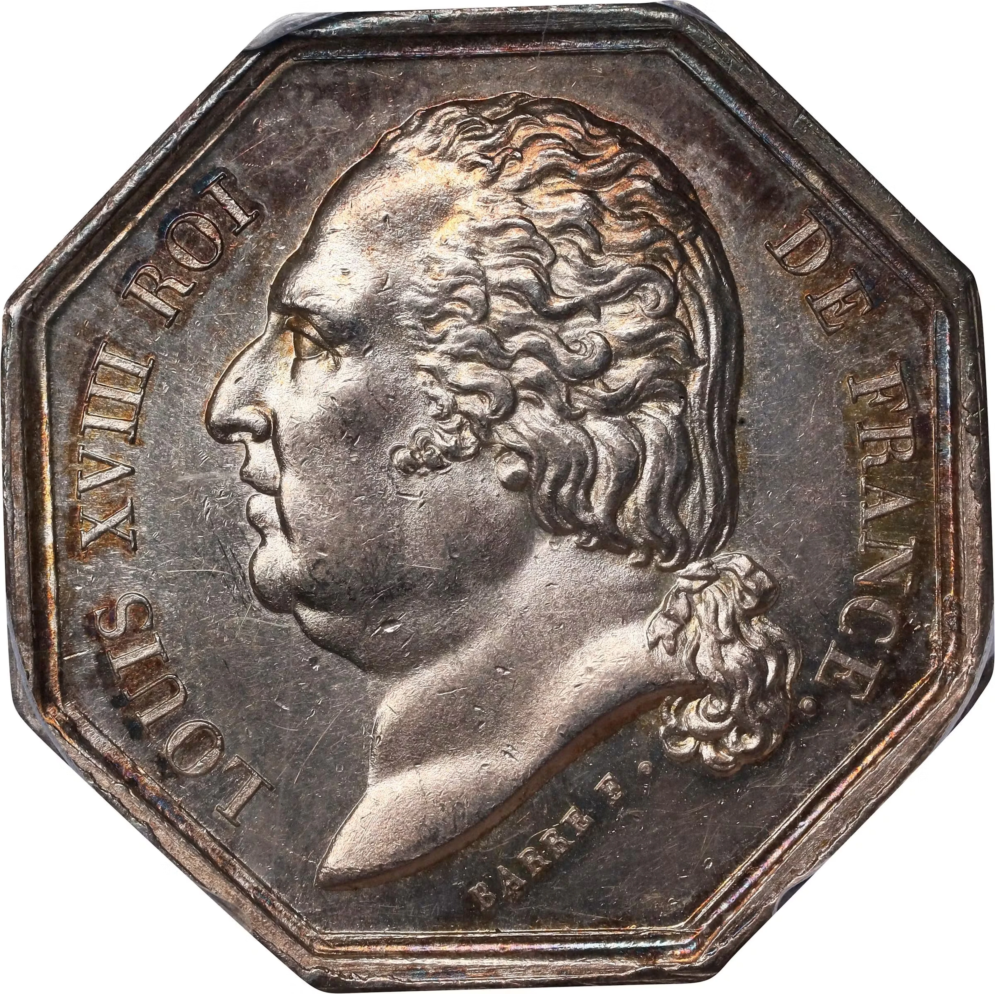 FRANCE. Louis XVIII/General Insurance Company Silver Jeton, "1813"