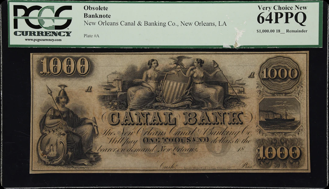 New Orleans, Louisiana. Canal Bank. 18xx $1000. PCGS Currency Very