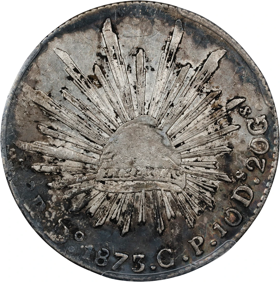 MEXICO. 8 Reales, 1873-Do CP. Durango Mint. PCGS Genuine--Environmental