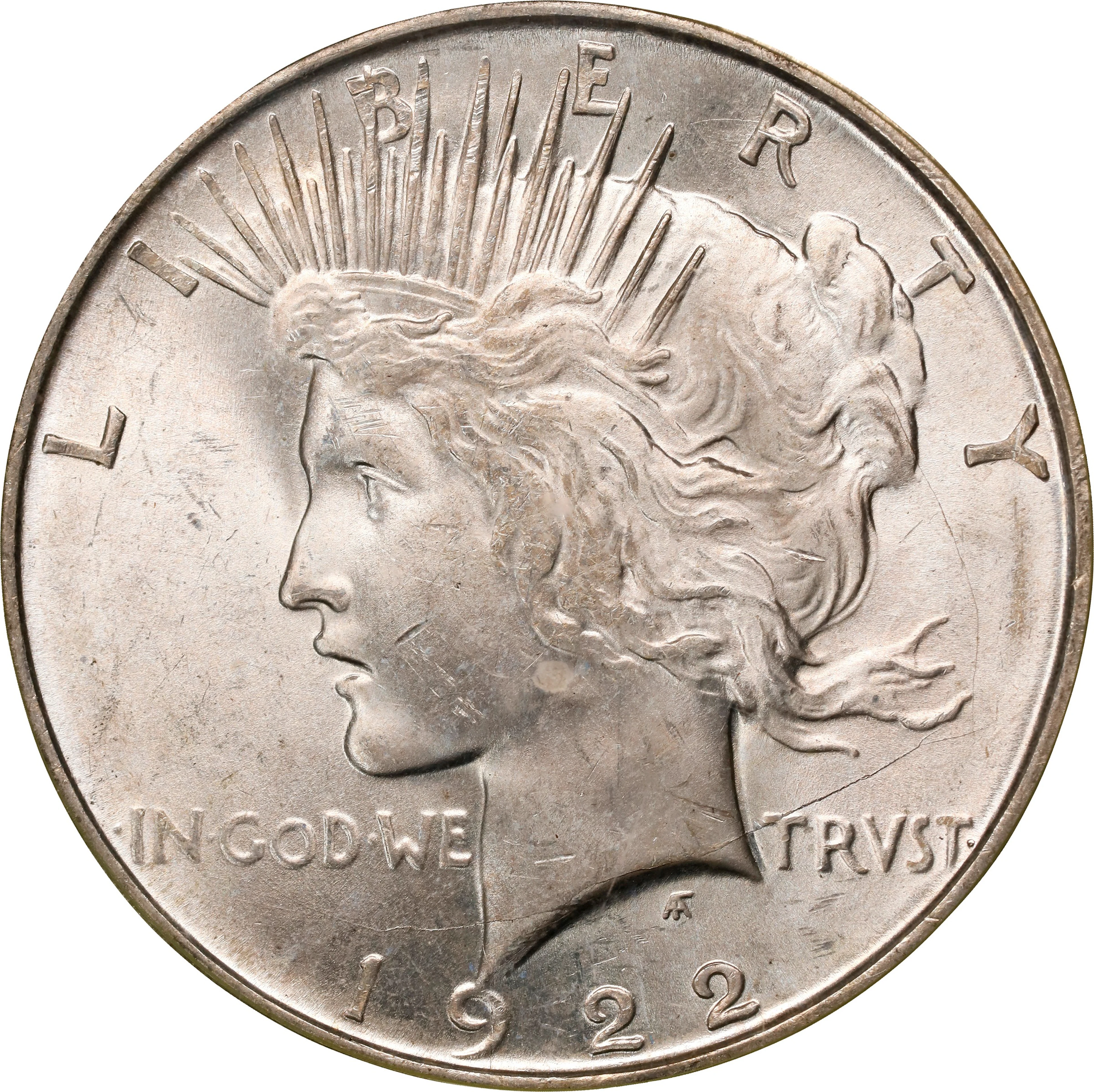 1922-D Peace Silver Dollar. MS-64 (PCGS). OGH Generation 3.0.