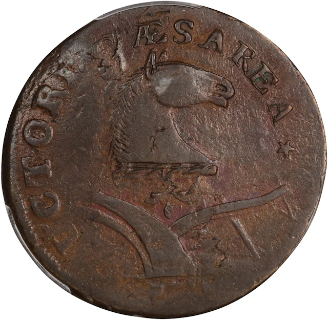 1787 New Jersey Copper. Maris 73-aa, W-5430. Rarity-4. Sprig Above