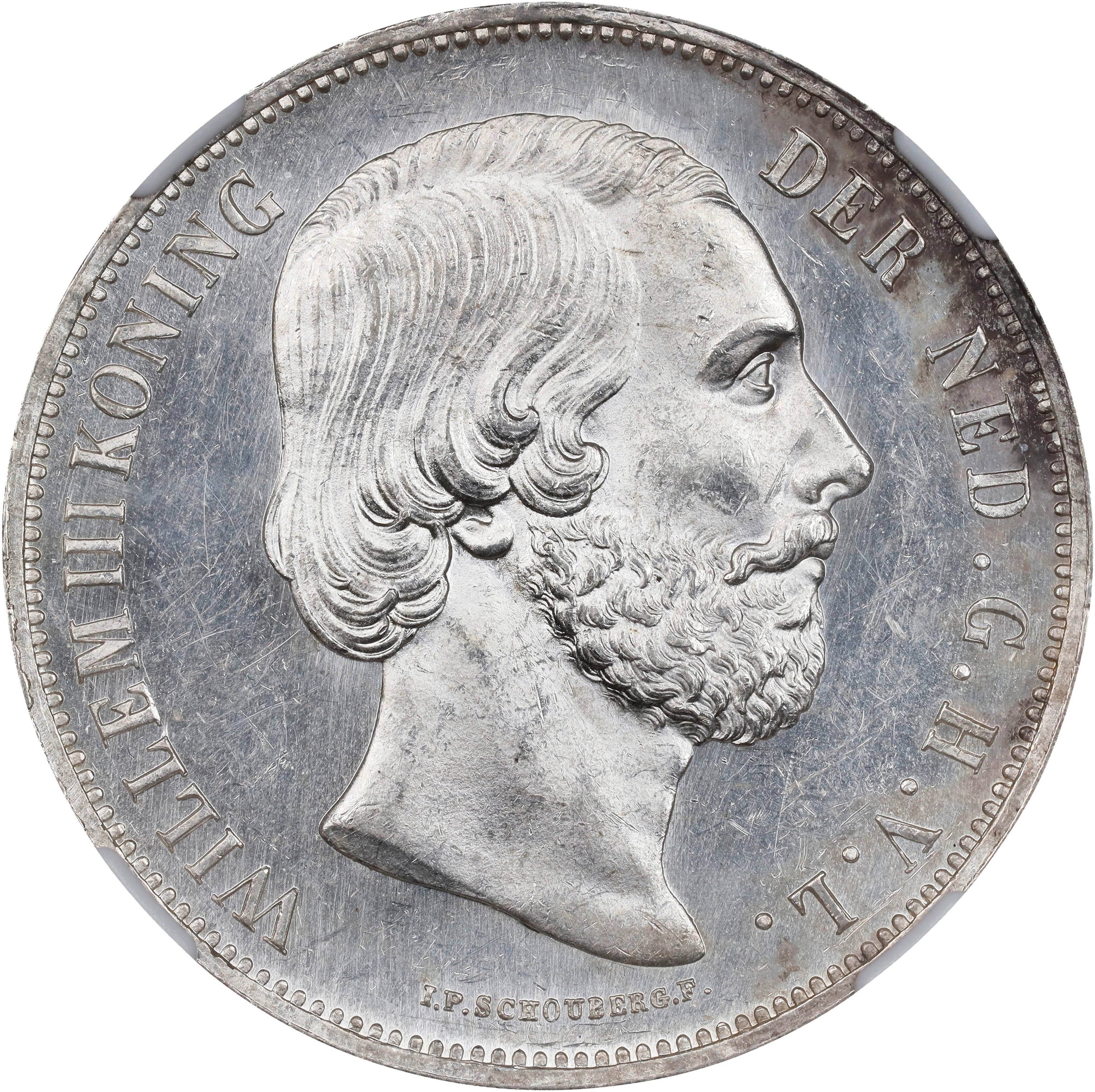 NETHERLANDS. 2-1/2 Gulden, 1868. Utrecht Mint. William III. NGC MS-62.