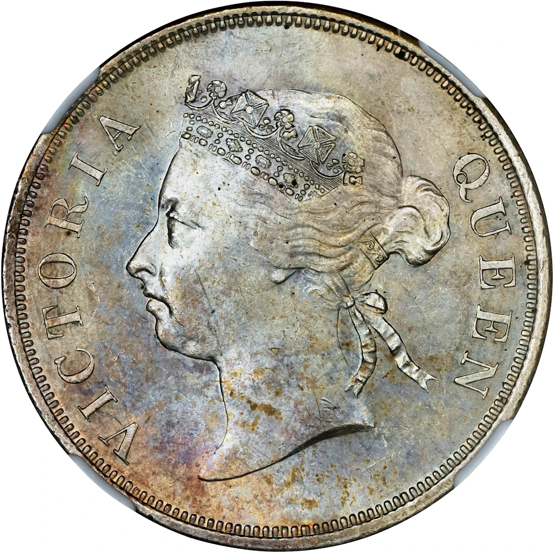 STRAITS SETTLEMENTS. 50 Cents, 1898. London Mint. Victoria. NGC MS-63+.
