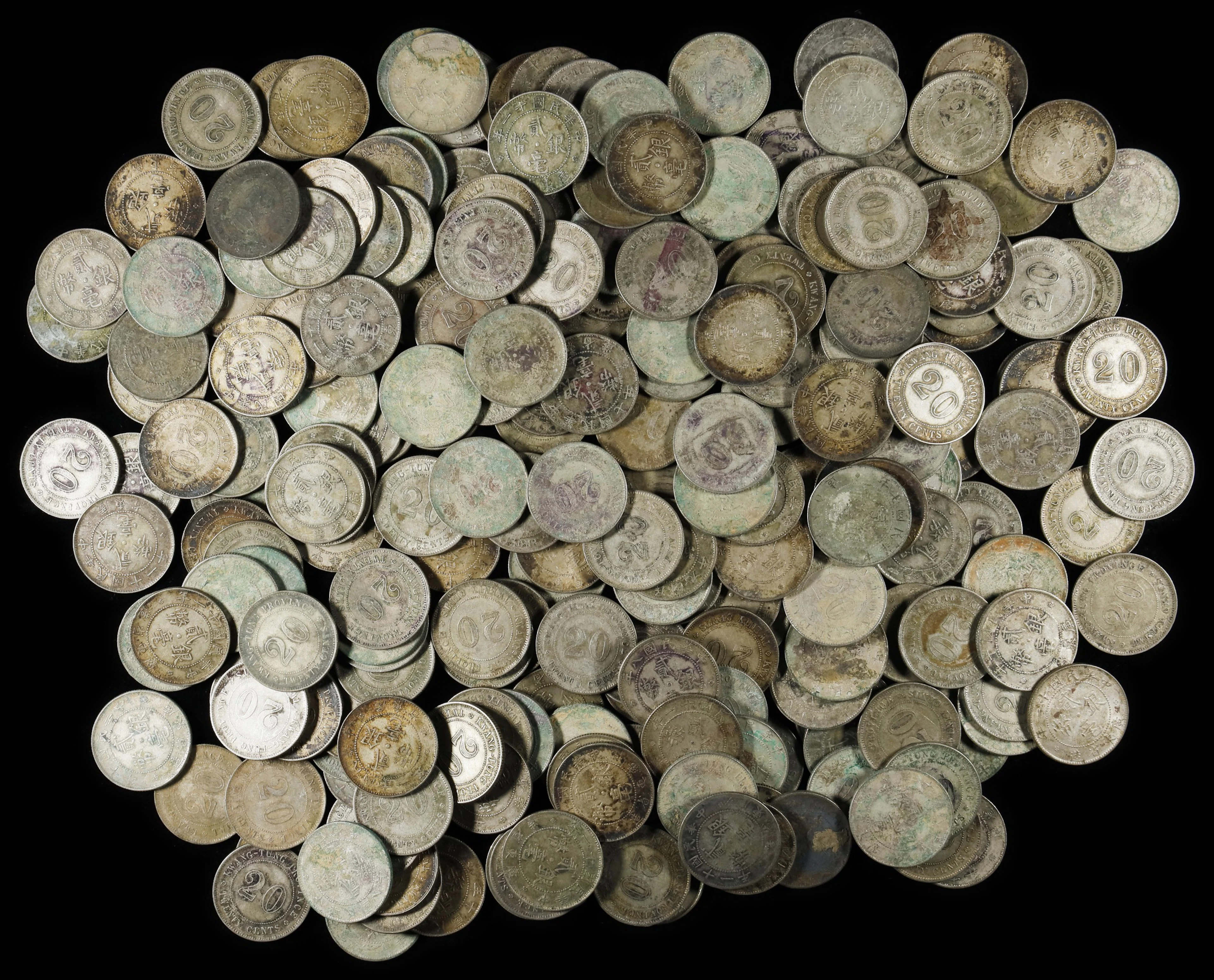 (t) CHINA. Group of 20 Cents (Approximately 500 Pieces), Year 1 (1912)