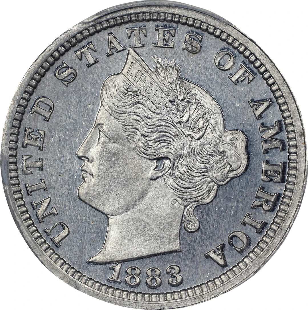 1883 Pattern Liberty Head Nickel. Judd-1711, Pollock-1915. Rarity-7-.