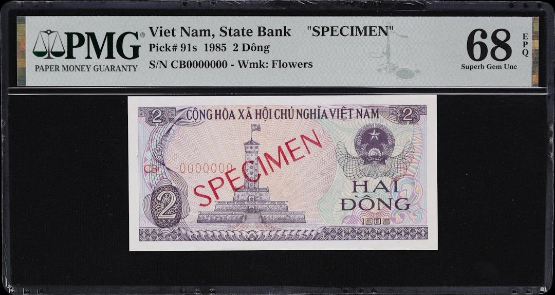 VIETNAM. State Bank of Vietnam. 2 Dong, 1985. P-91s. Specimen. PMG