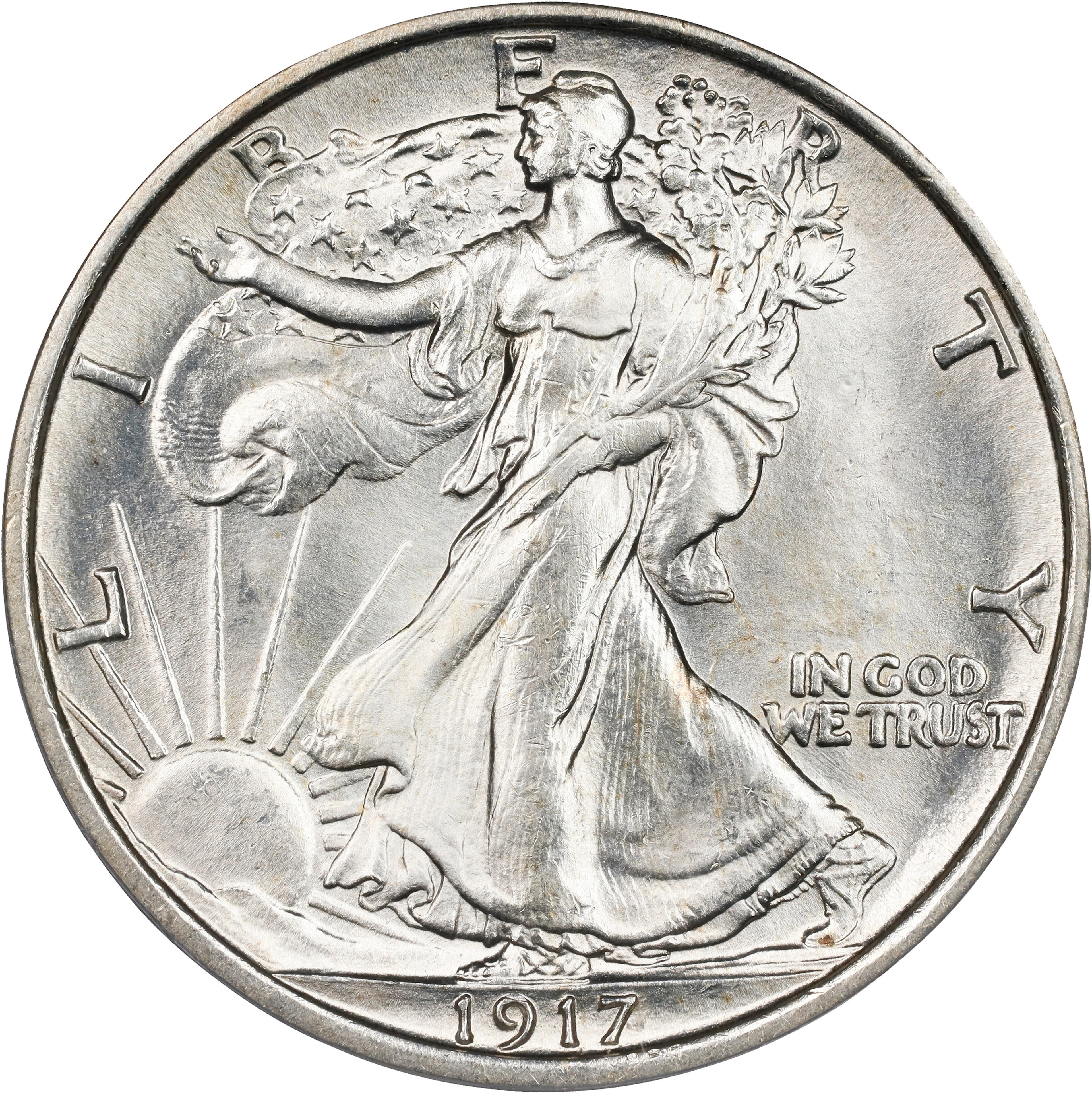 1917 Walking Liberty Half Dollar. MS-63 (PCGS).