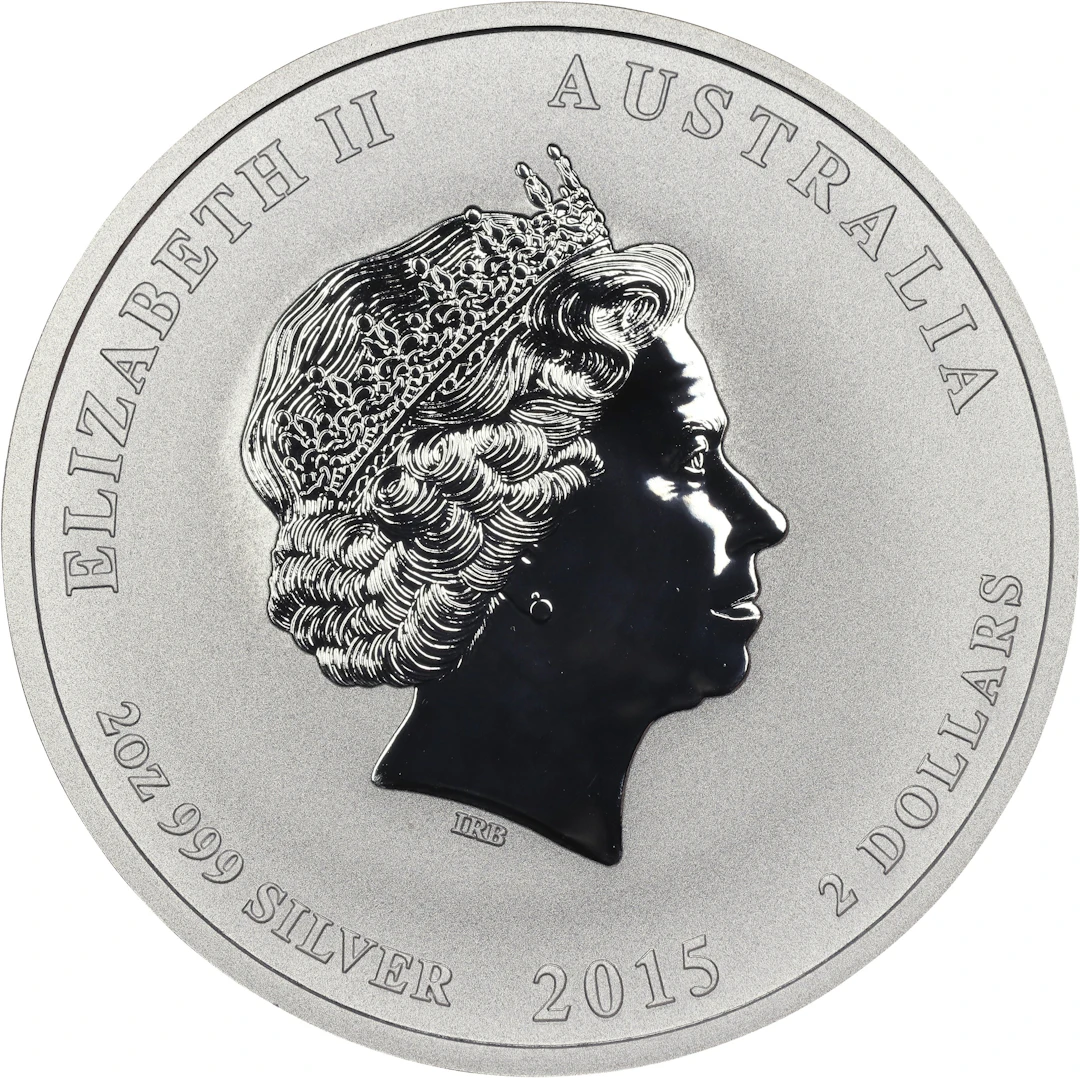 (2 oz, 62.208 g ASW). Australia. 2015 2 oz Year of the Goat Silver $2.