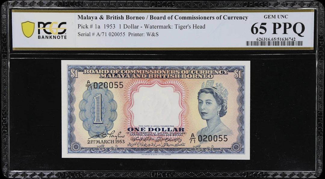 MALAYA AND BRITISH BORNEO. Board of Commissioners of Currency. 1 Dollar