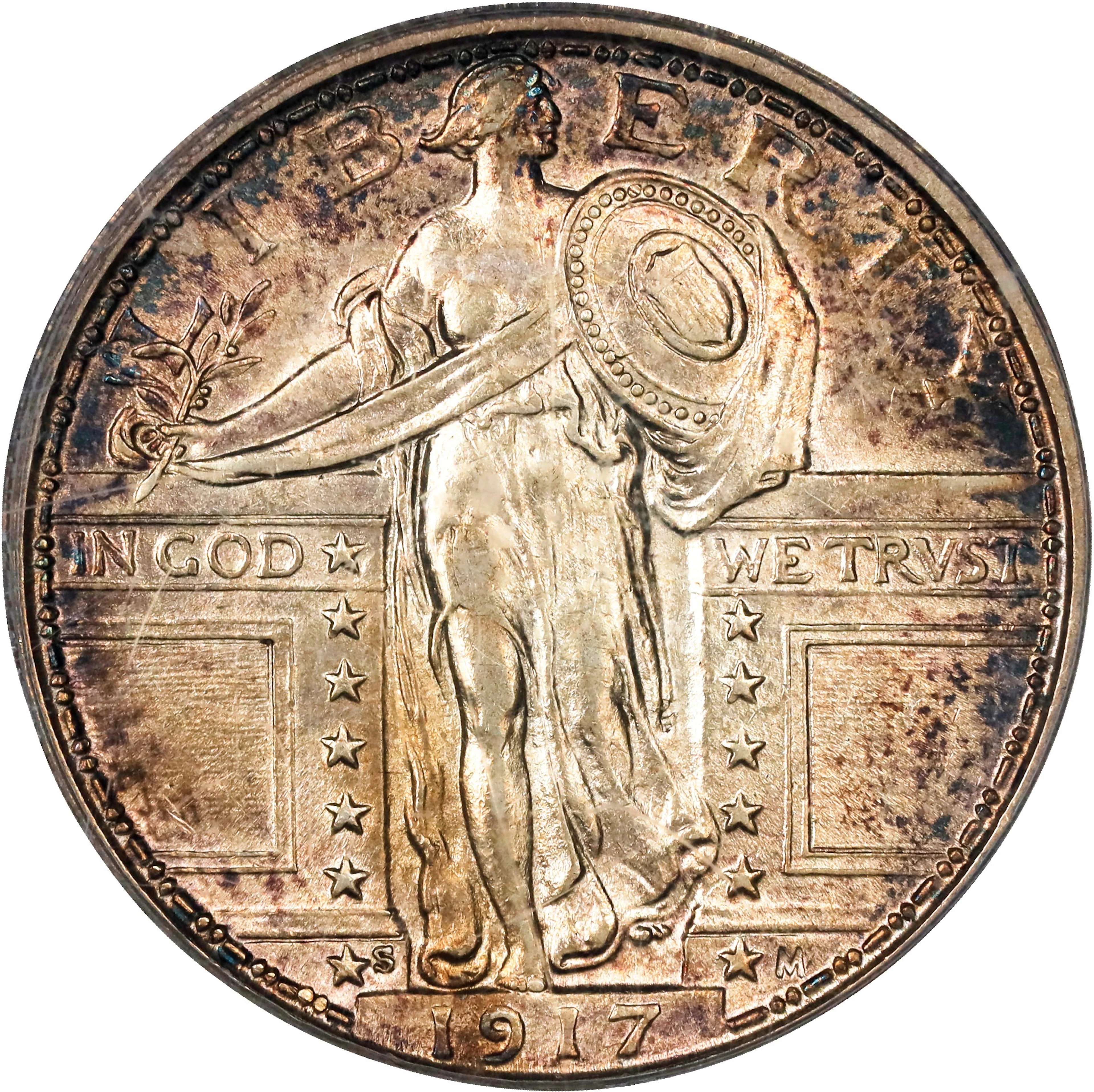 1917-S Standing Liberty Quarter. Type I. AU-53 (PCGS). OGH Generation 3.1.