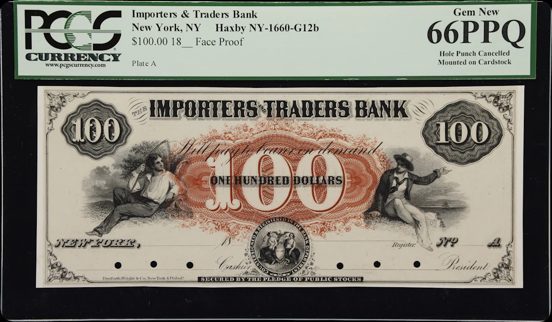 New York, New York. Importers & Traders Bank. 18xx $100. PCGS Currency