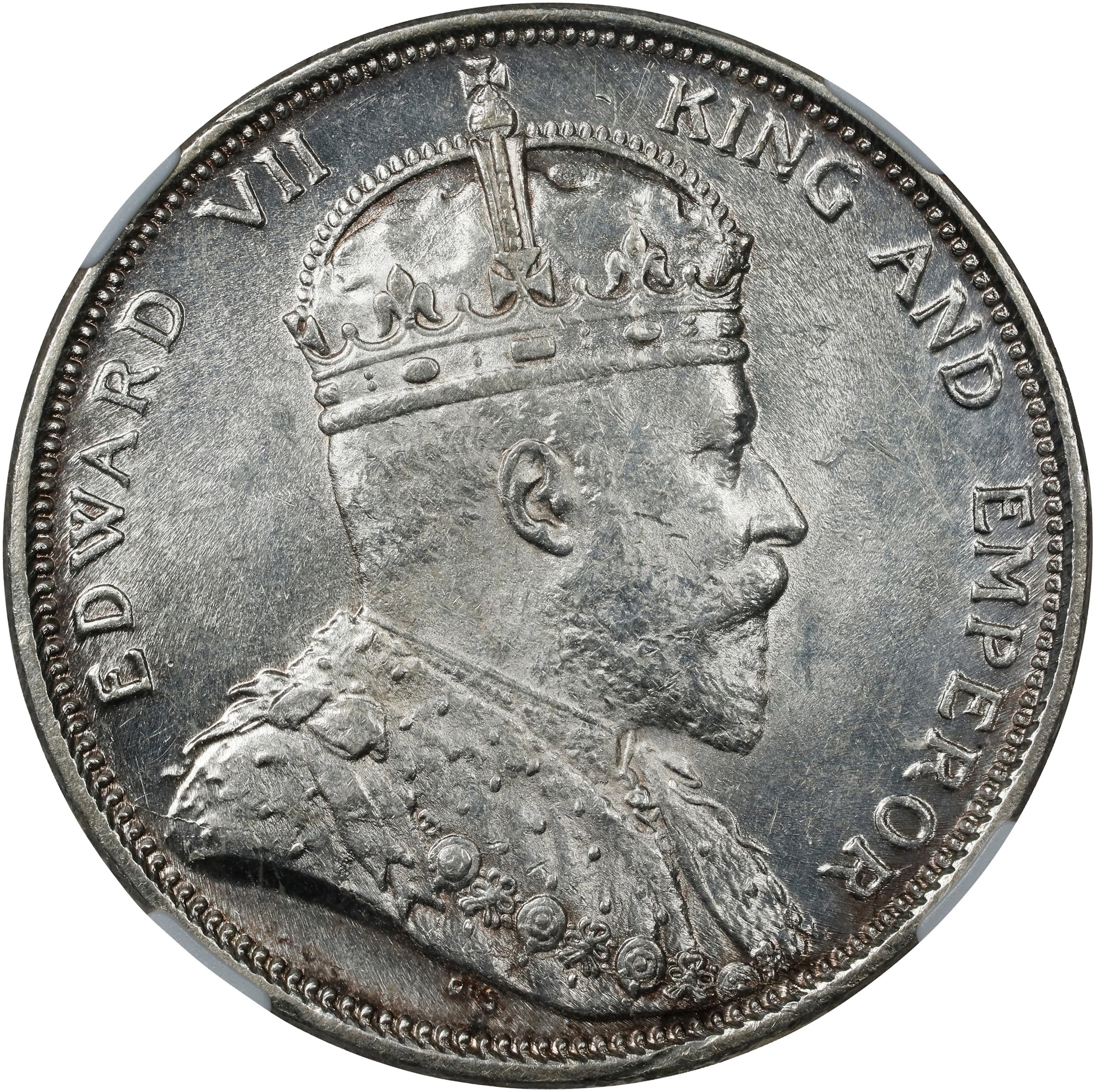 STRAITS SETTLEMENTS. Dollar, 1903-B. Bombay Mint. Edward VII. NGC MS-63.