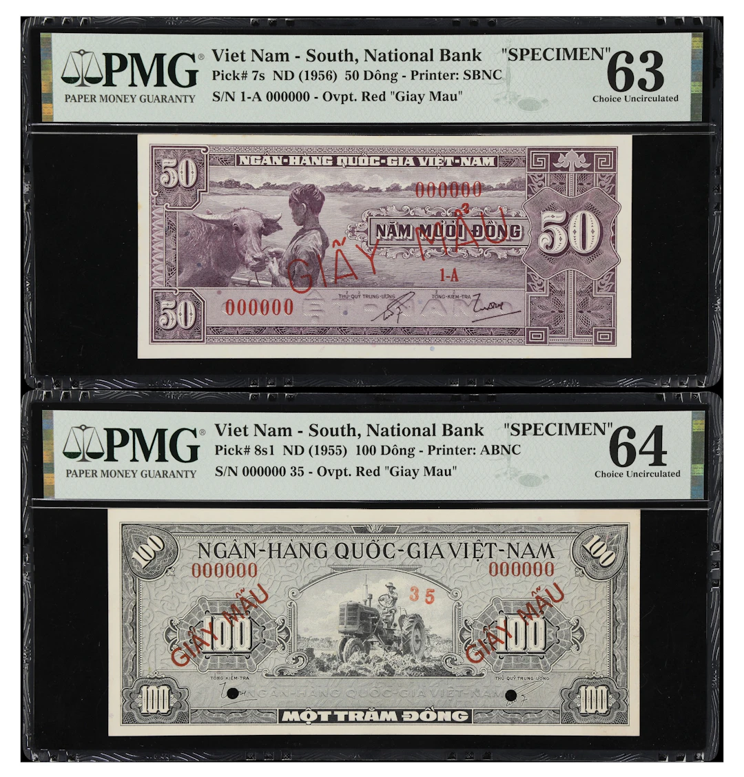 VIETNAM, SOUTH. Lot of (2). National Bank of Vietnam. 50 & 100 Dong