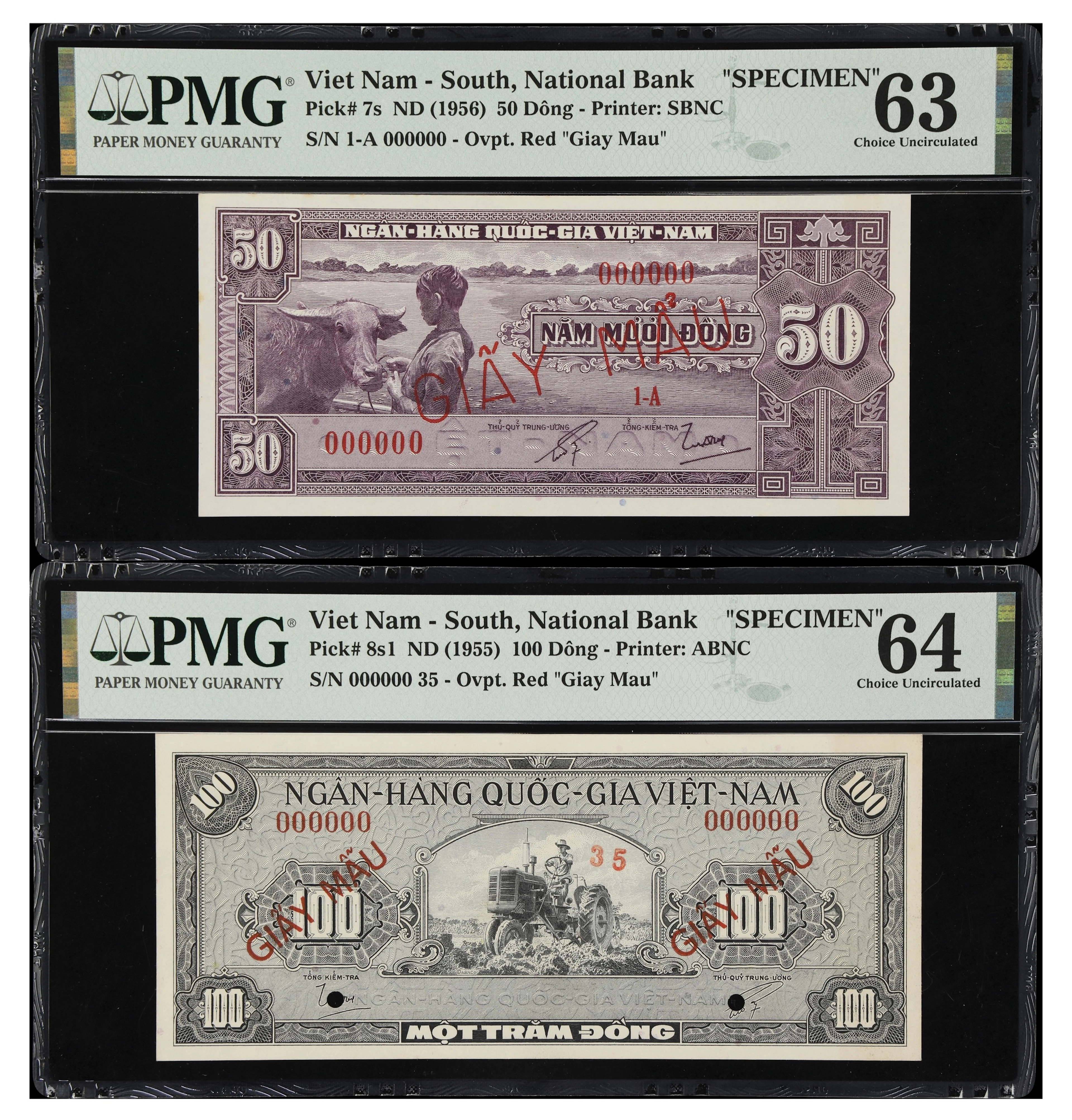 VIETNAM, SOUTH. Lot of (2). National Bank of Vietnam. 50 & 100 Dong
