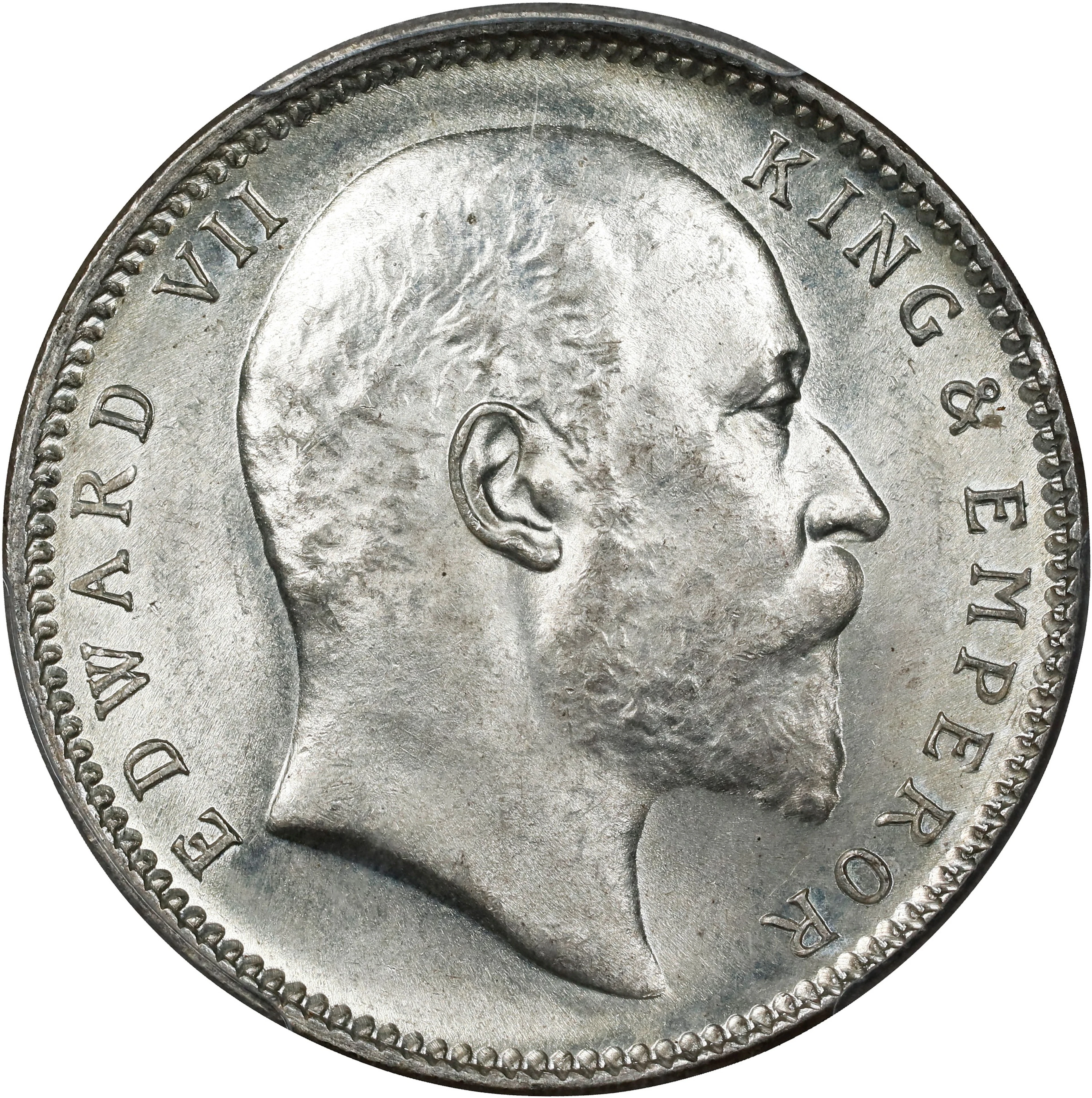INDIA. Rupee, 1910-(C). Calcutta Mint. Edward VII. PCGS MS-64.