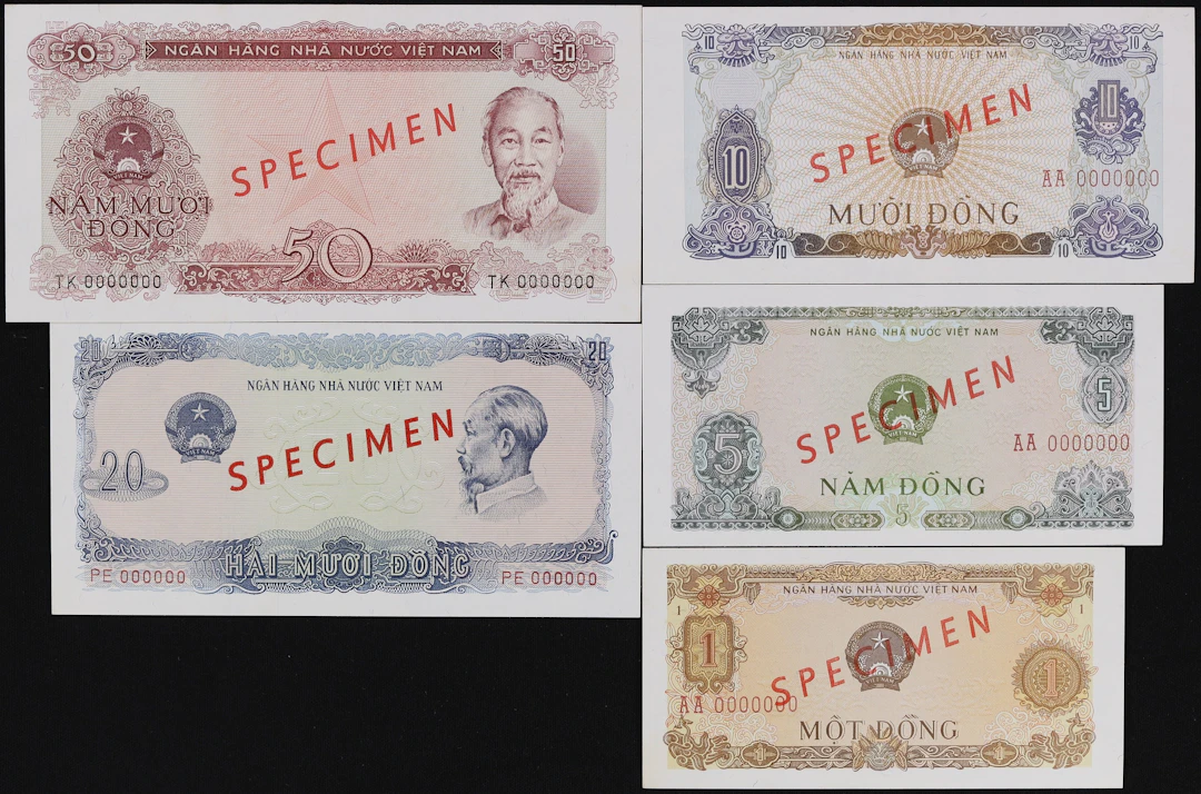 VIETNAM. Lot of (5). State Bank of Vietnam. 1, 5, 10, 20, & 50 Dong
