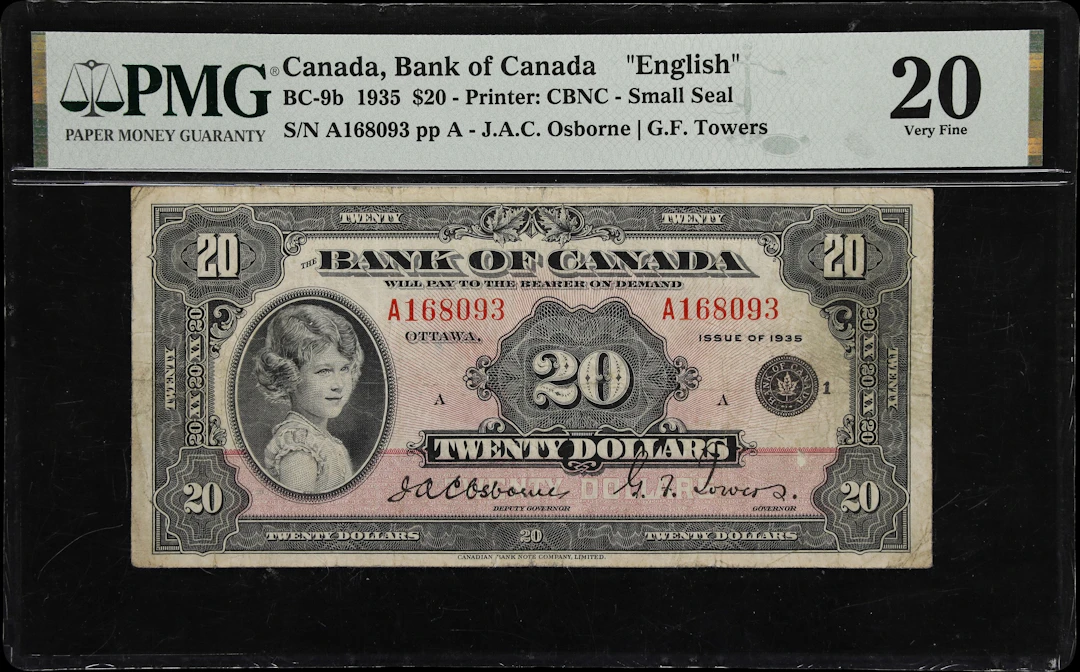 CANADA--BANK OF CANADA. Bank of Canada. 20 Dollars, 1935. BC-9b. English
