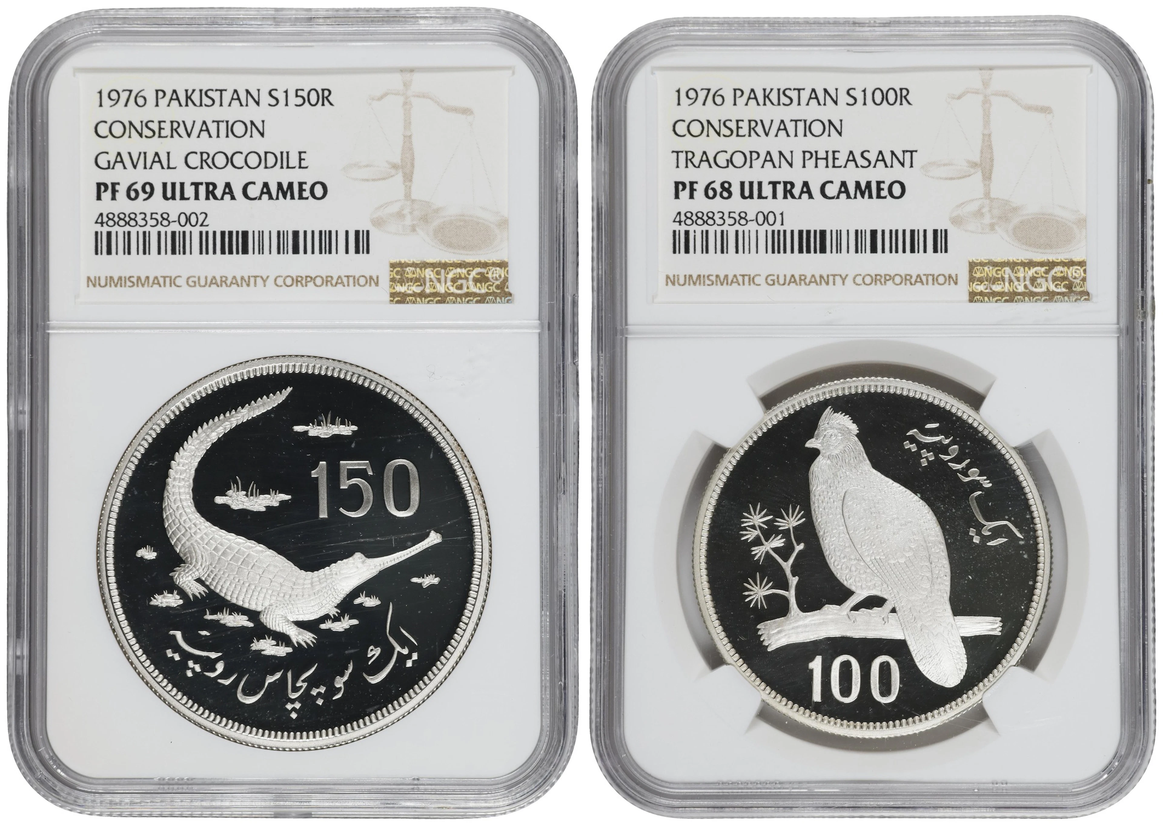 PAKISTAN. Duo of Silver Commemoratives (2 Pieces), 1976. Both NGC Certified.