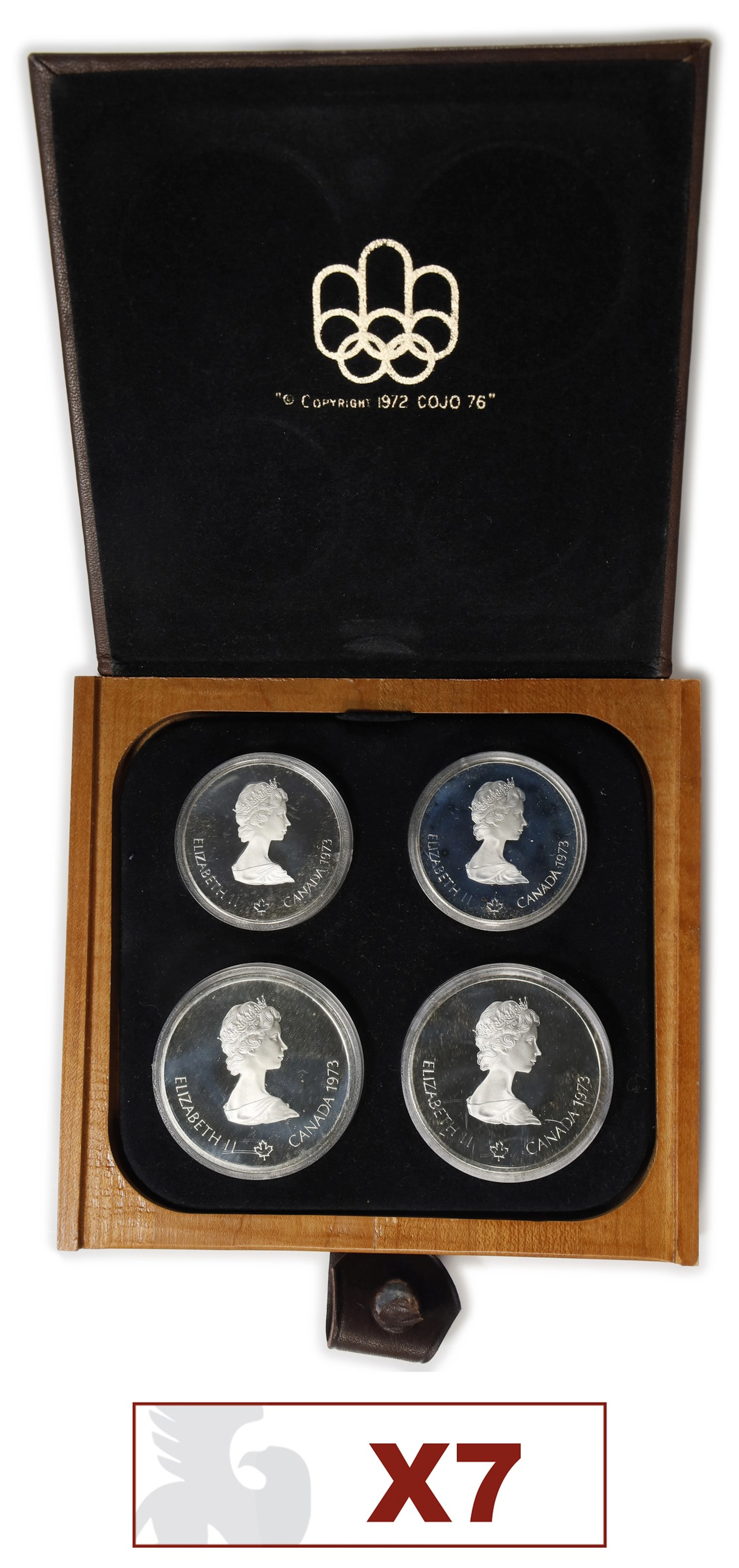 (30.352 oz, 944.069 g ASW). Canada. Lot of (7) Mixed Date Olympic