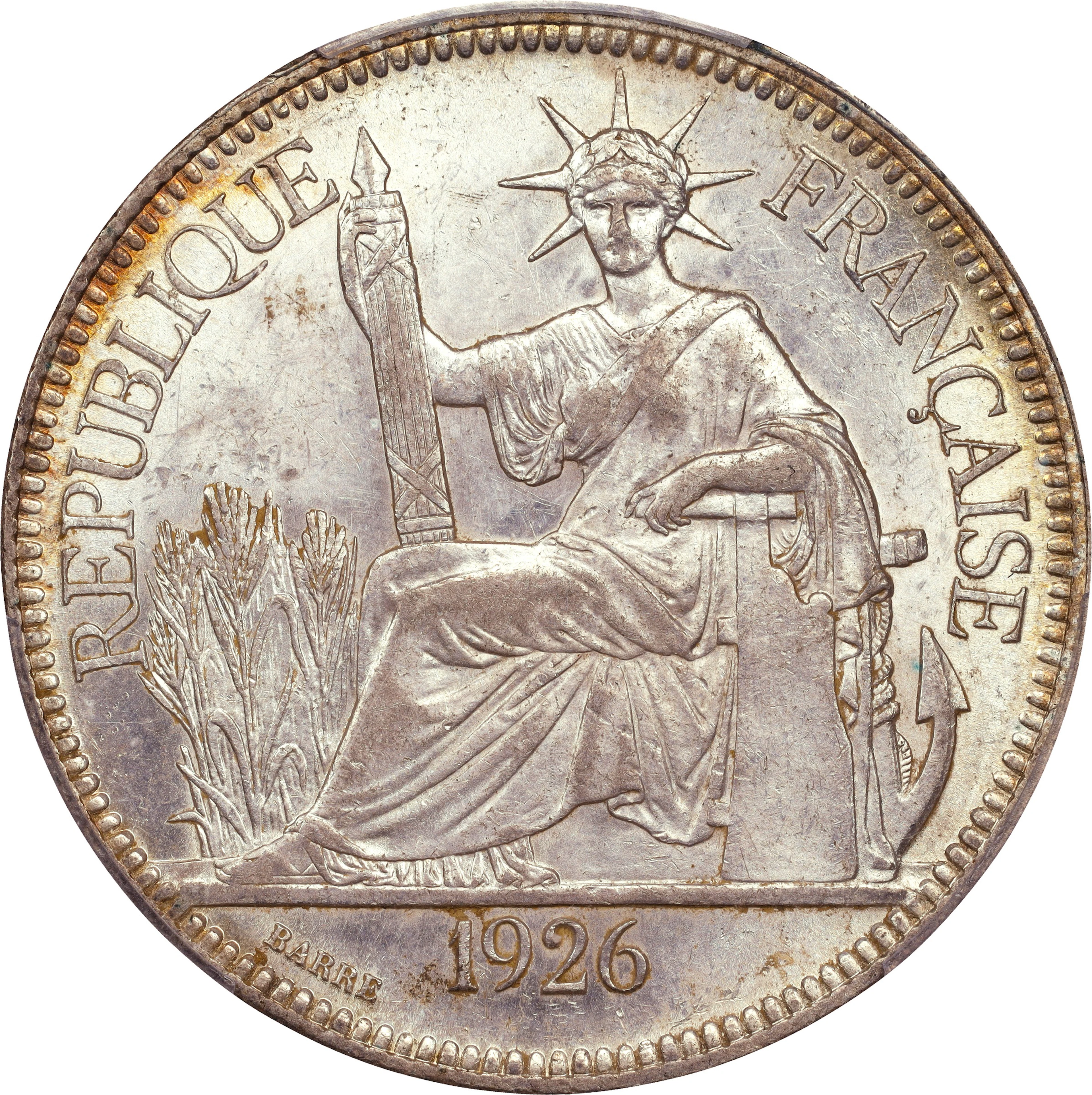 FRENCH INDO-CHINA. Piastre, 1926-A. Paris Mint. PCGS MS-62+.