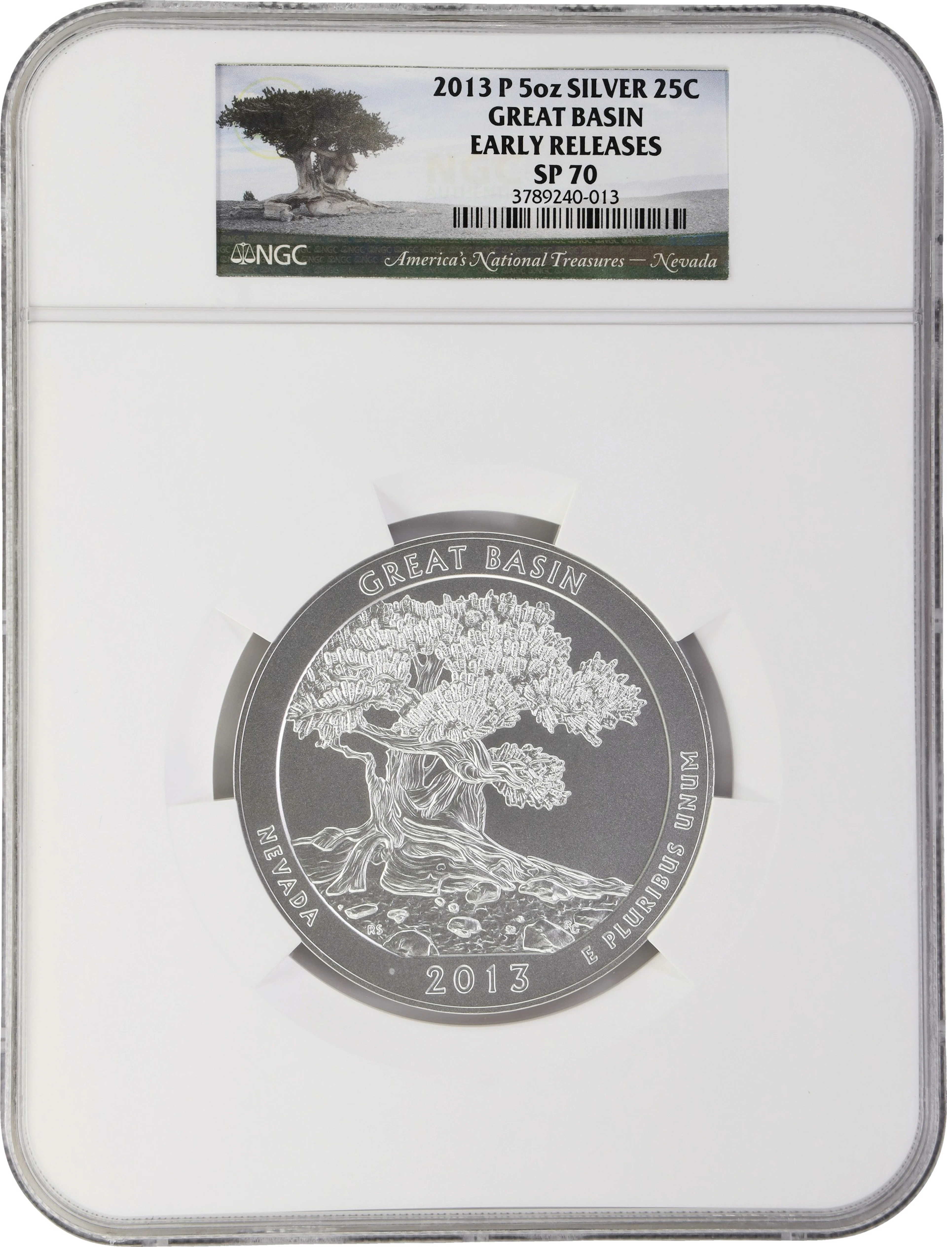 (5 oz, 155.52 g ASW). 2013-P Great Basin America the Beautiful 5 oz