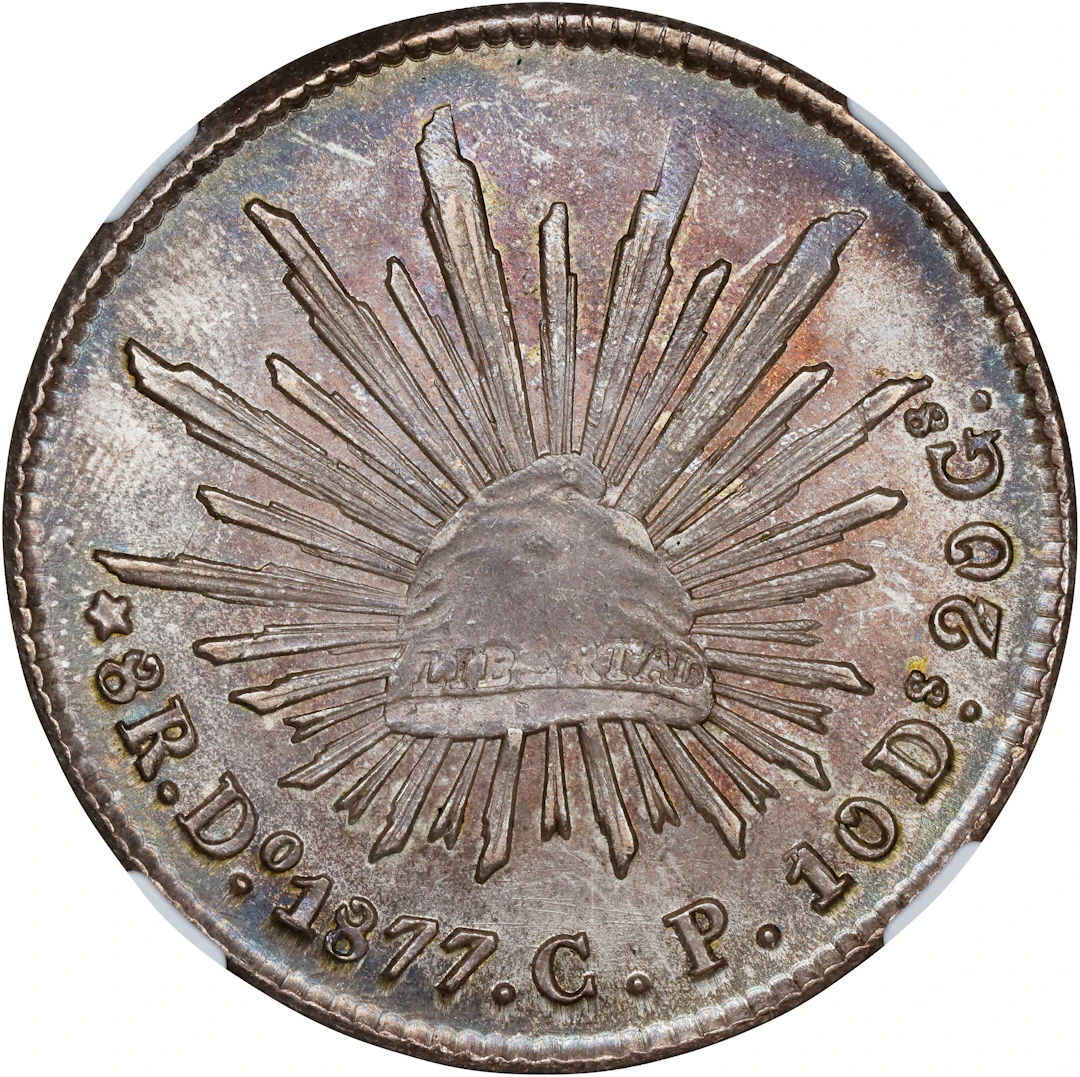 MEXICO. 8 Reales, 1877-Do CP. Durango Mint. NGC MS-64.